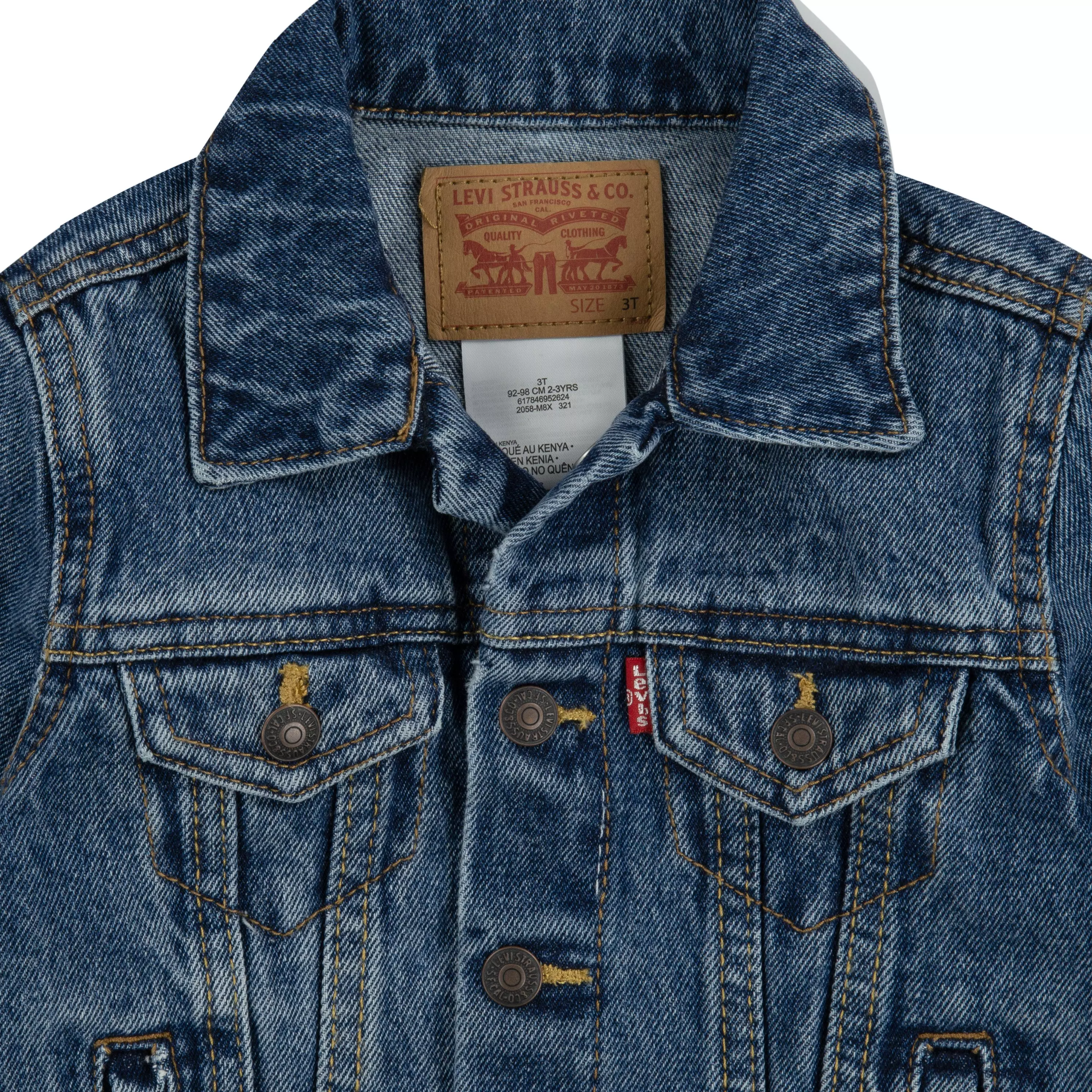 Levi's Toddler Boys' Trucker Style Dark Blue Wash Denim Jacket - BLUE