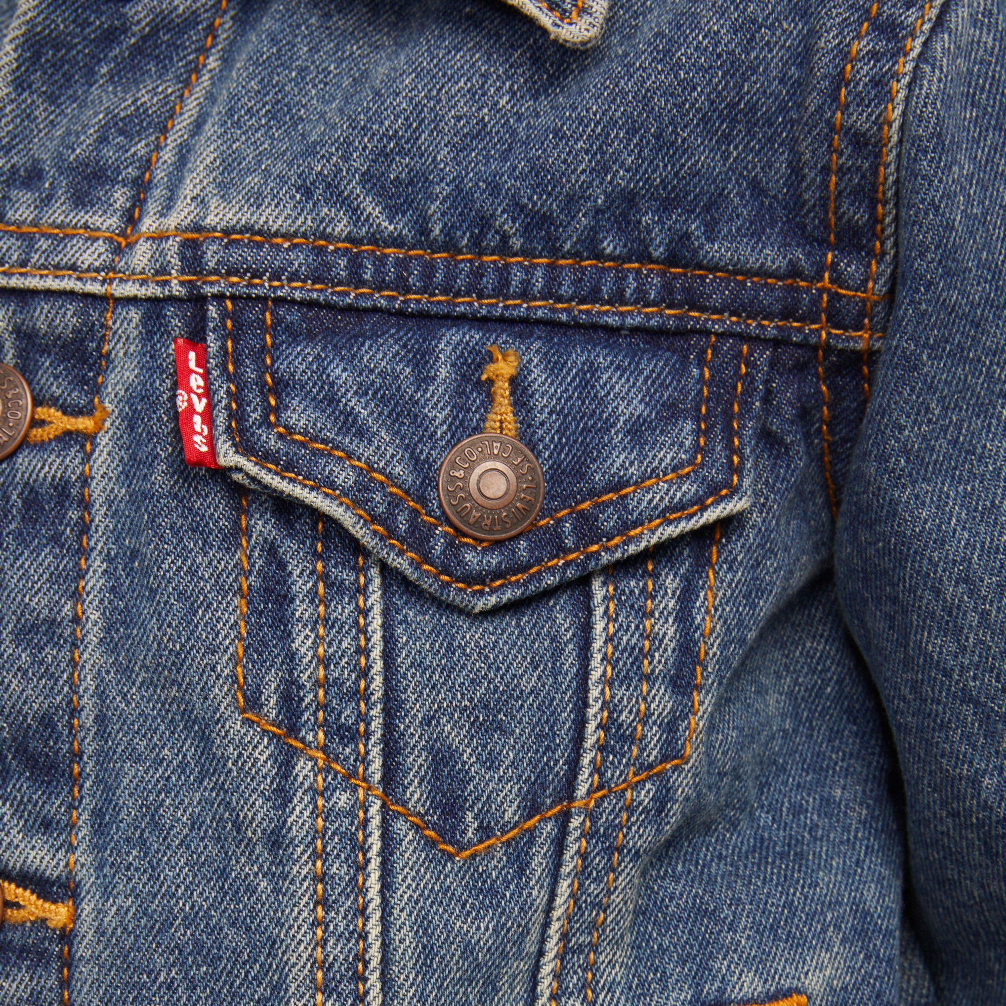 Levi's Toddler Boys' Trucker Style Dark Blue Wash Denim Jacket - BLUE Thumbnail View 5
