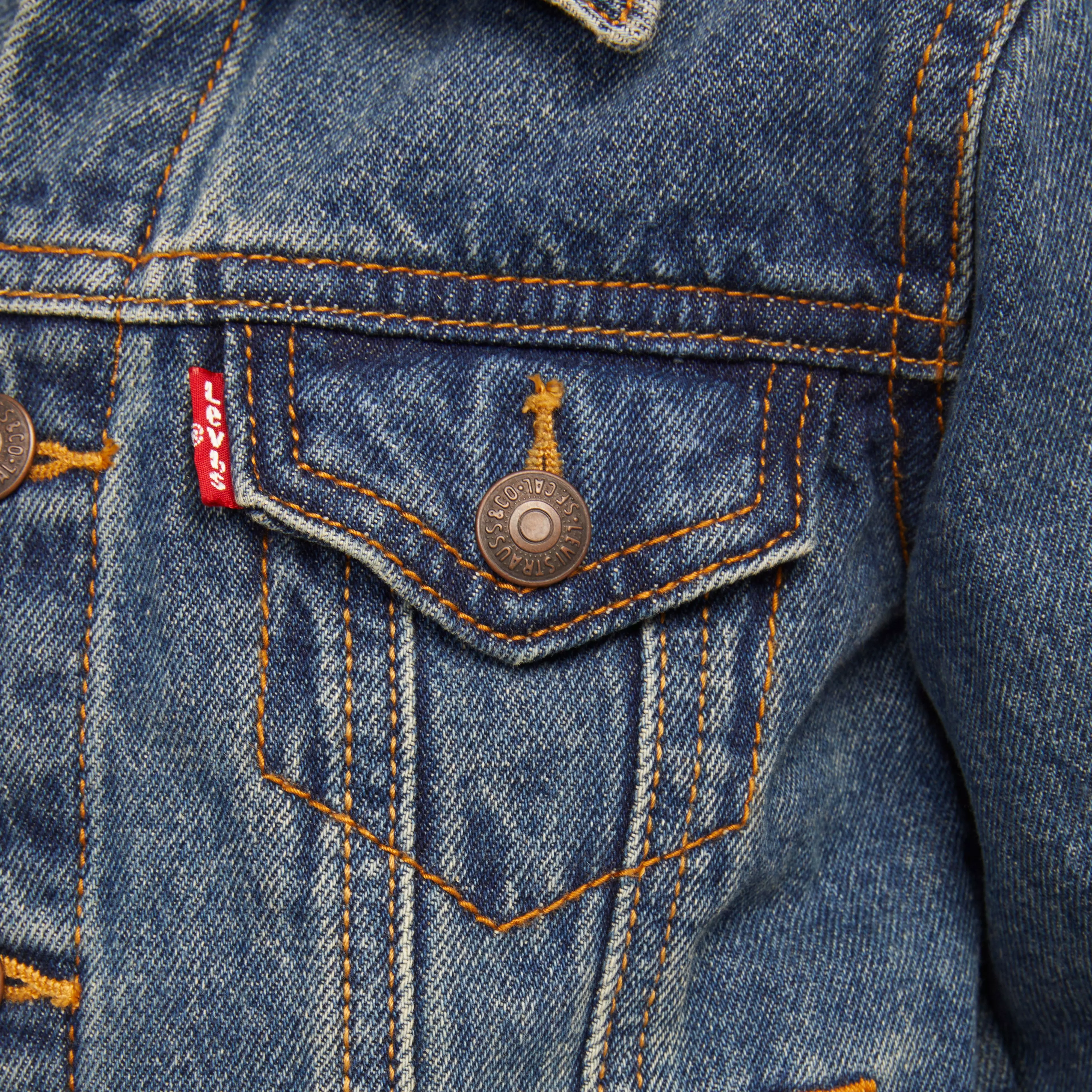 Levi's Toddler Boys' Trucker Style Dark Blue Wash Denim Jacket - BLUE