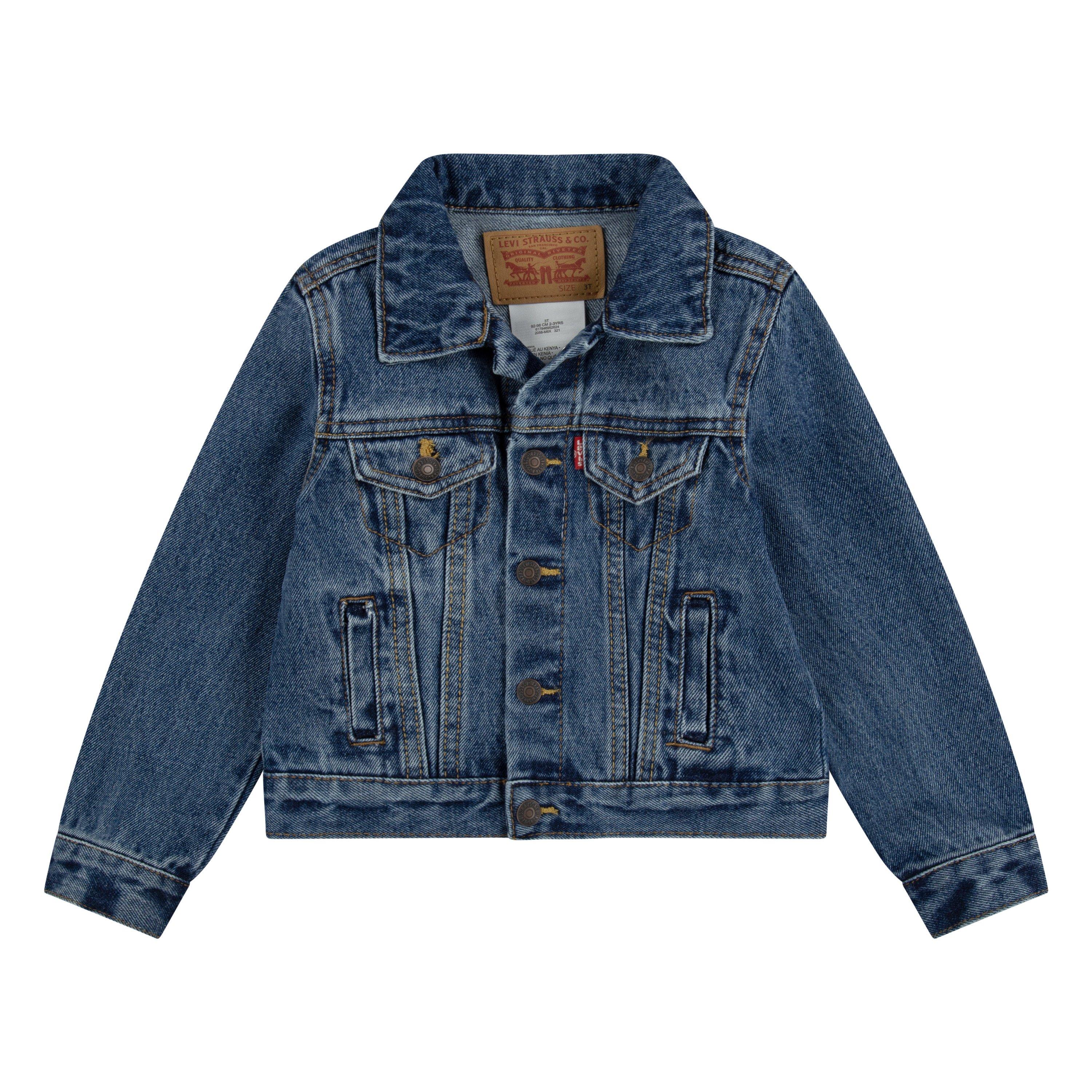Levi's Toddler Boys' Trucker Style Dark Blue Wash Denim Jacket - BLUE Thumbnail View 8