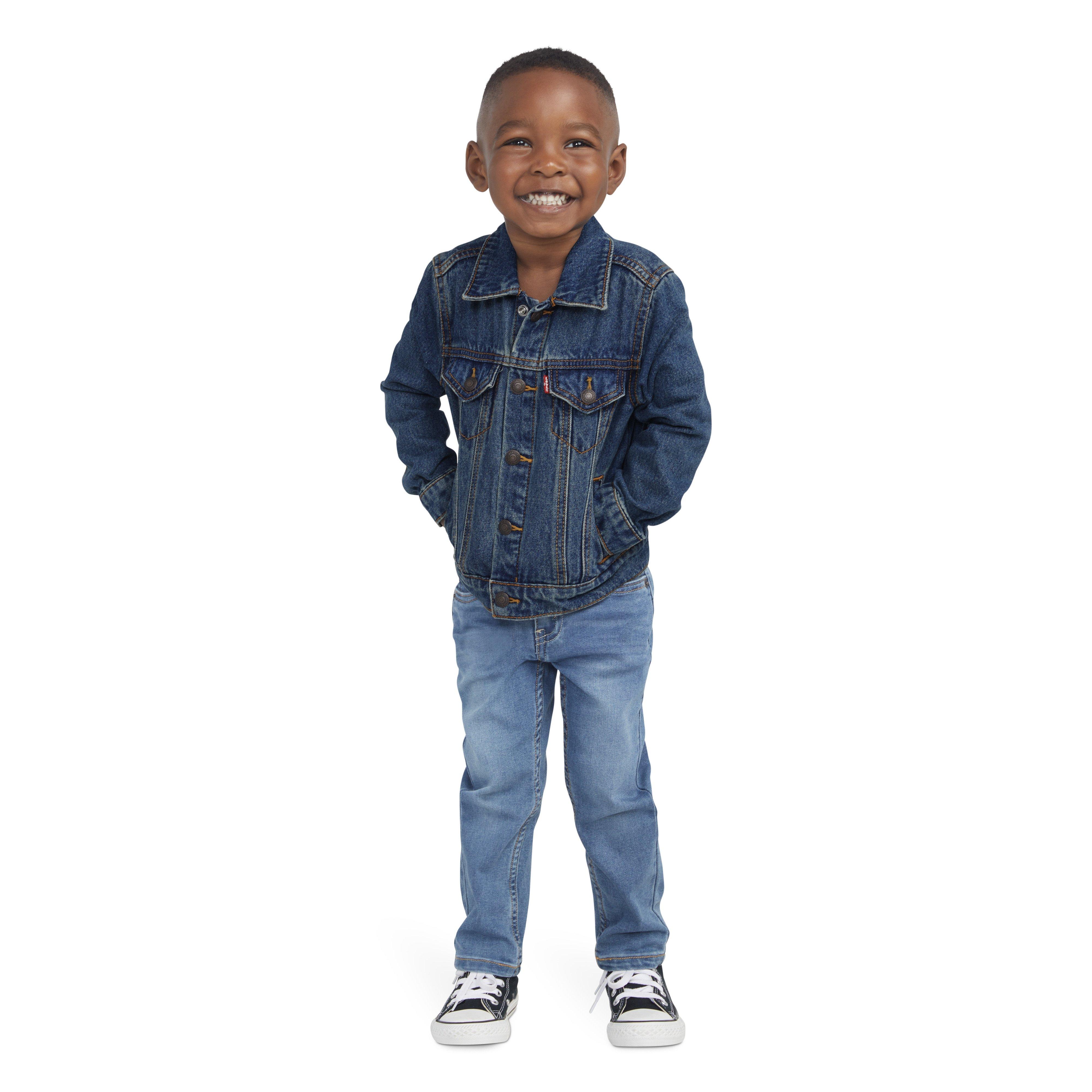Levi's Toddler Boys' Trucker Style Dark Blue Wash Denim Jacket - BLUE Thumbnail View 10