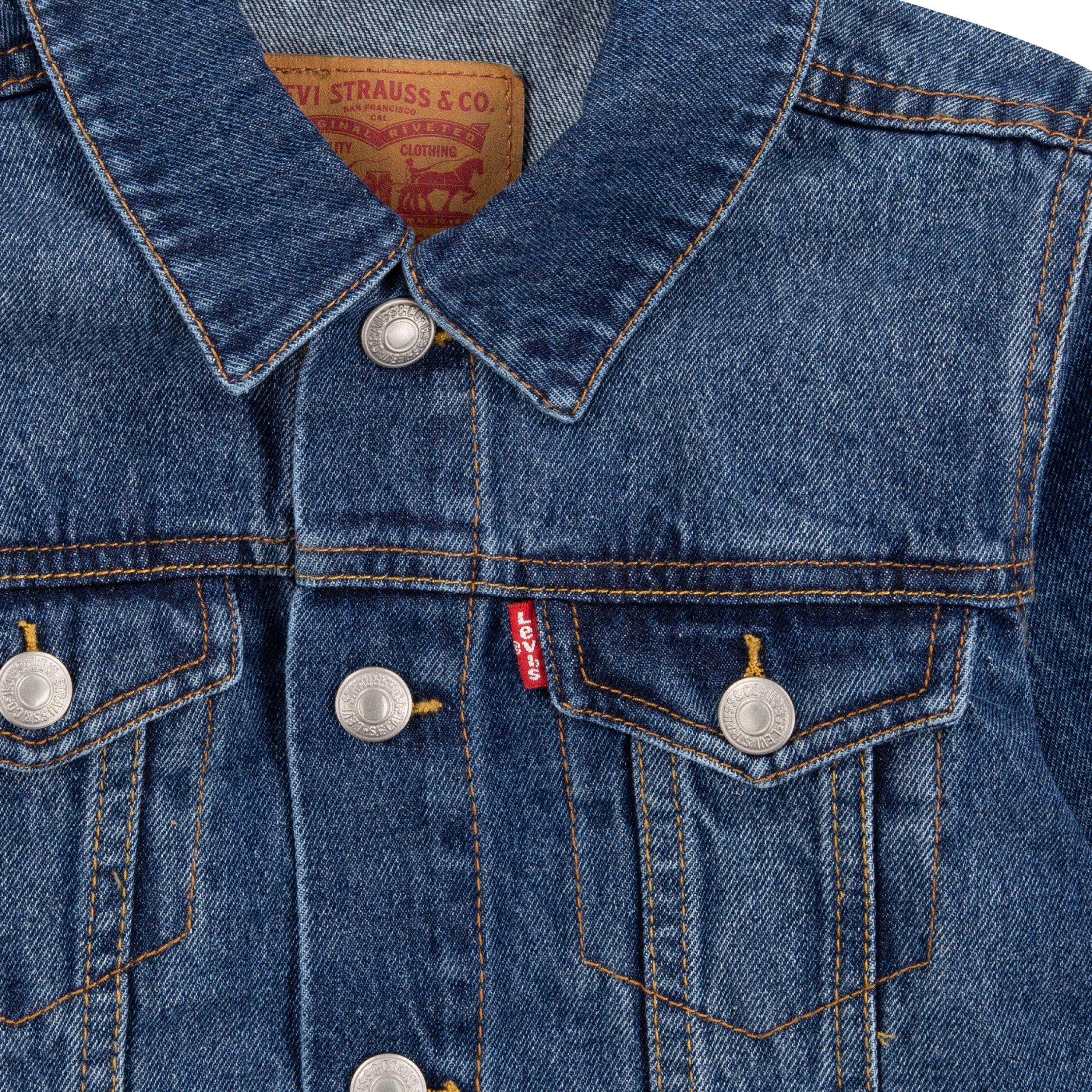Levi's Little Boys' Trucker Style Dark Blue Wash Denim Jacket - BLUE Thumbnail View 3