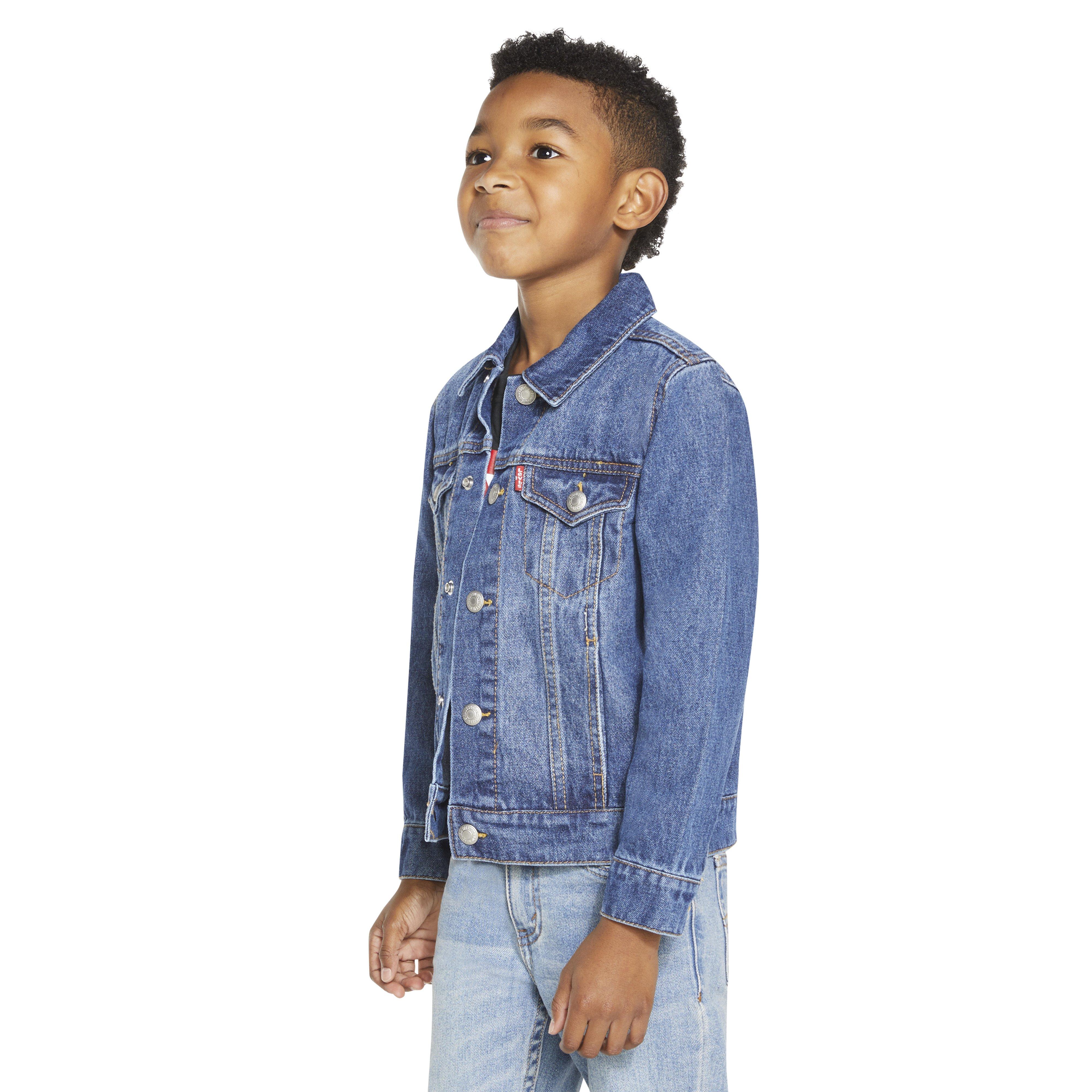 Levi's Little Boys' Trucker Style Wash Denim Jacket - Dark Blue - BLUE Thumbnail View 7