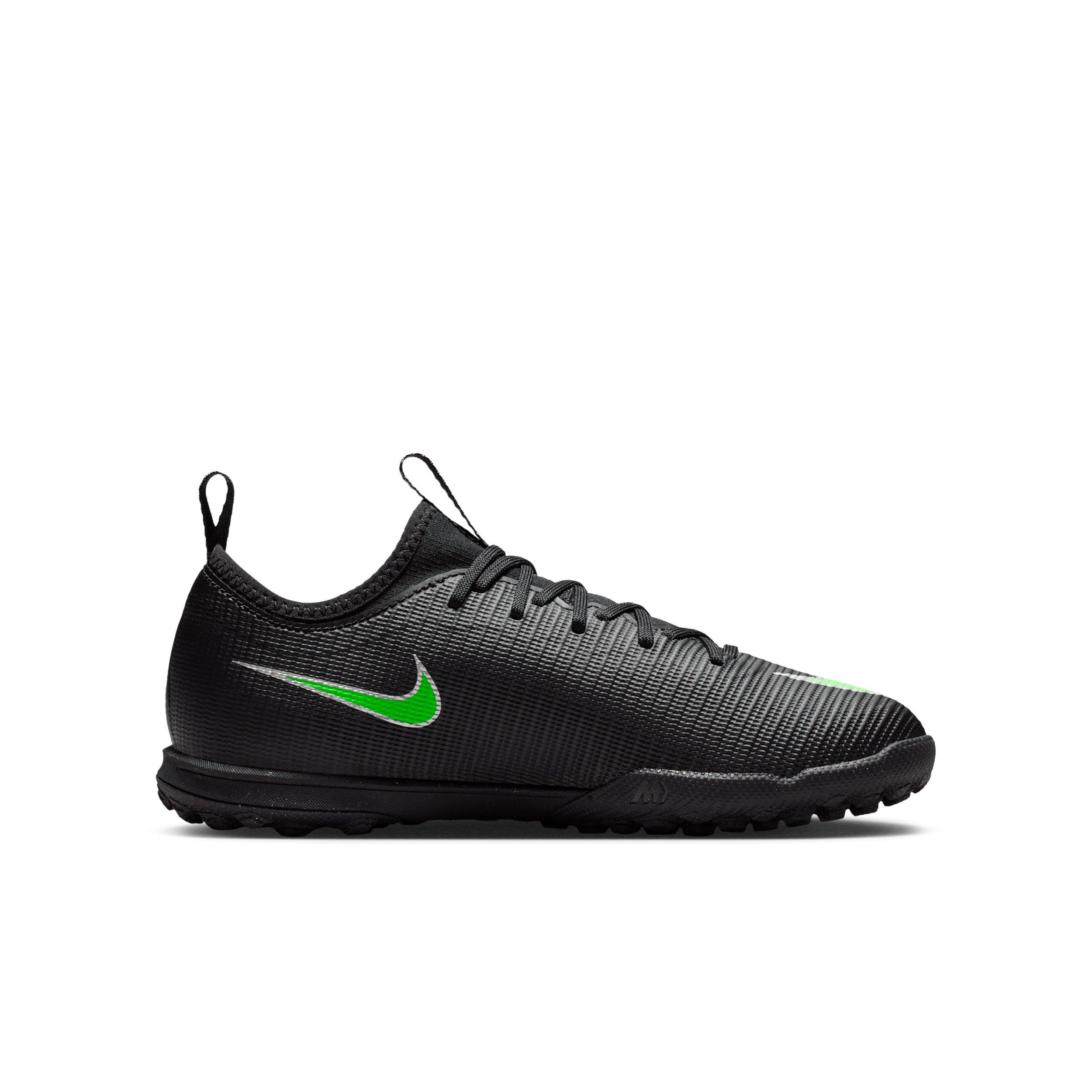 Nike Mercurial Vapor 17 Academy Turf Grade School Kids' "Black/Black/Illusion Green" Soccer Shoe