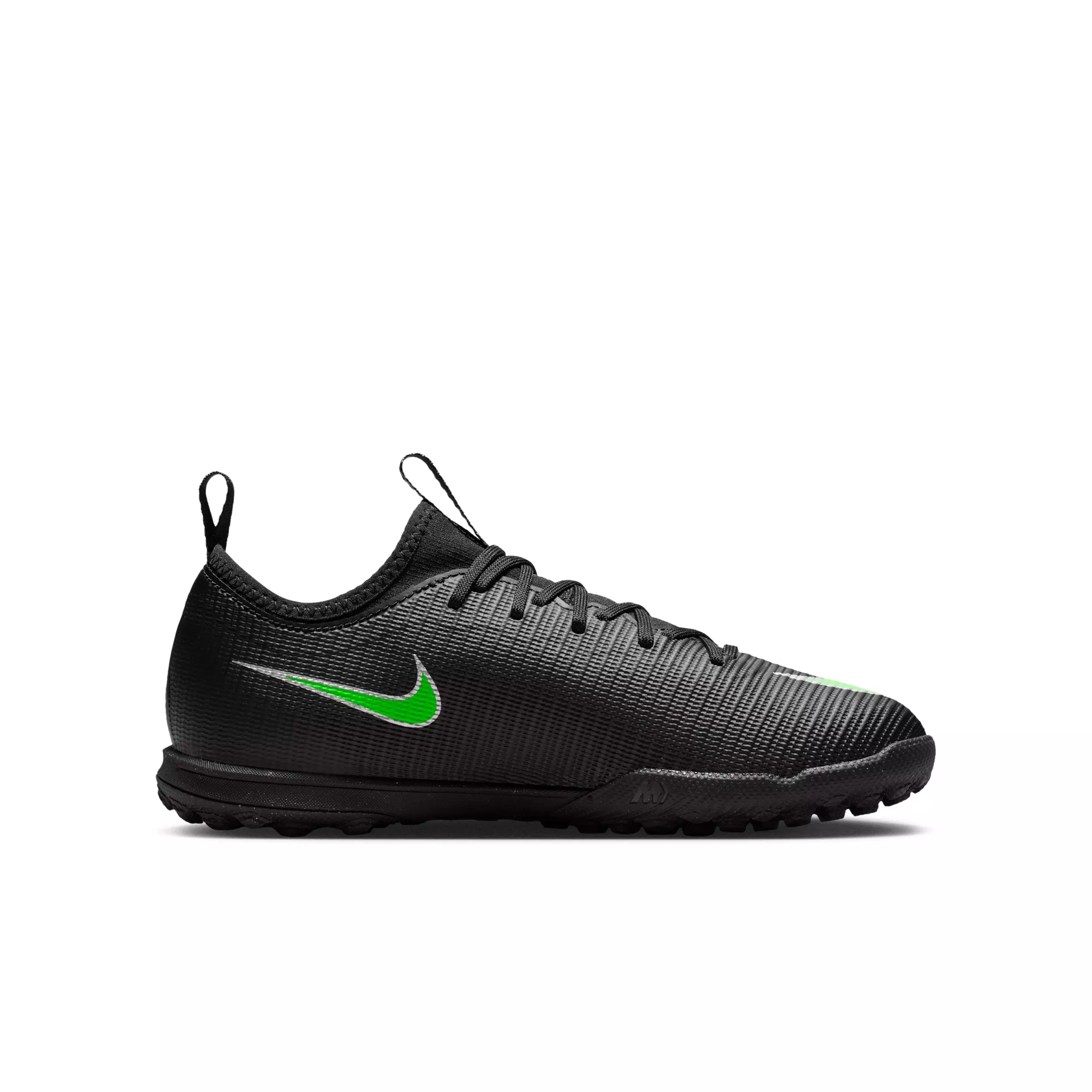 Nike Mercurial Vapor 17 Academy Turf "Black/Black/Illusion Green" Grade School Kids' Soccer Shoe - BLACK/BLACK/GREEN