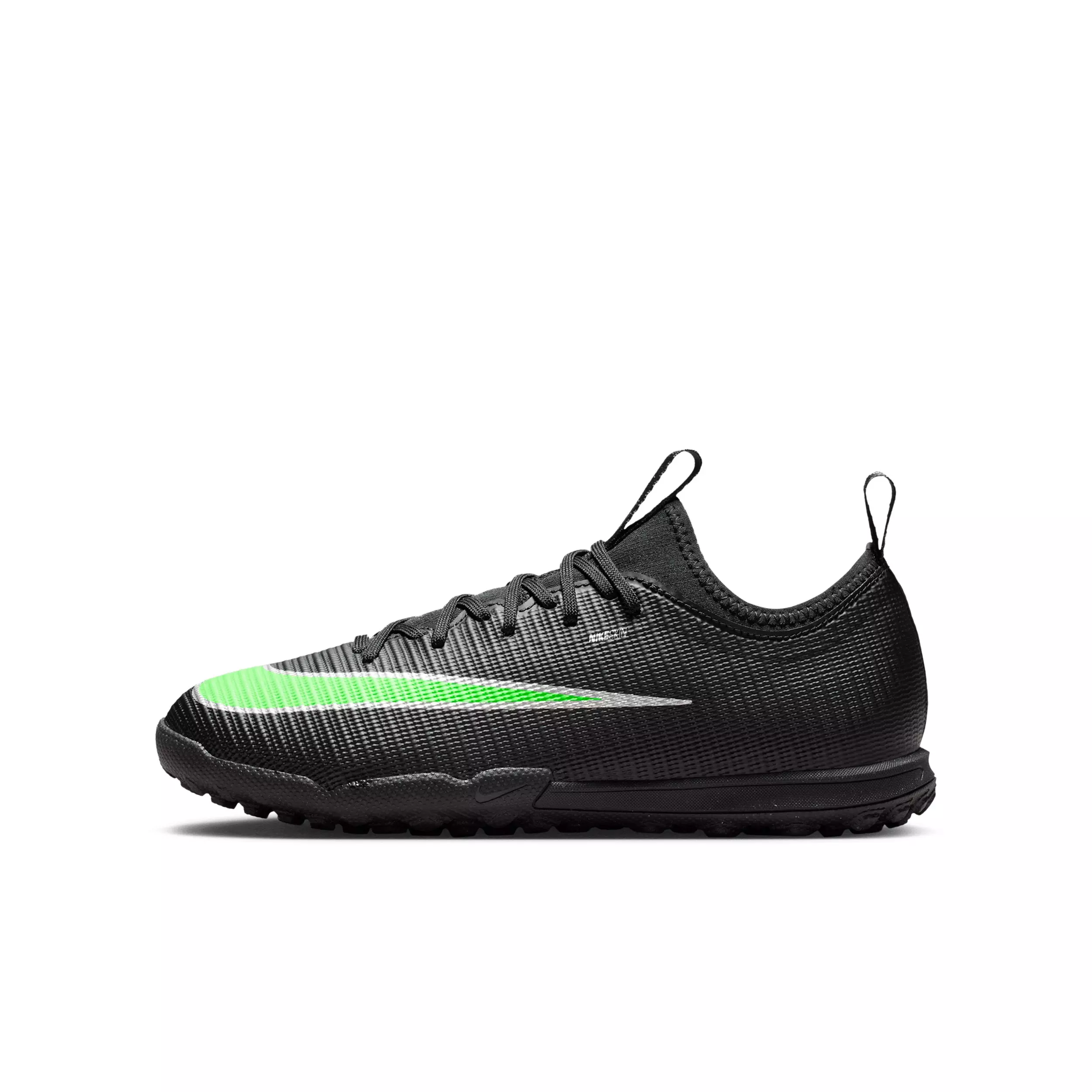 Nike Mercurial Vapor 17 Academy Turf "Black/Black/Illusion Green" Grade School Kids' Soccer Shoe - BLACK/BLACK/GREEN