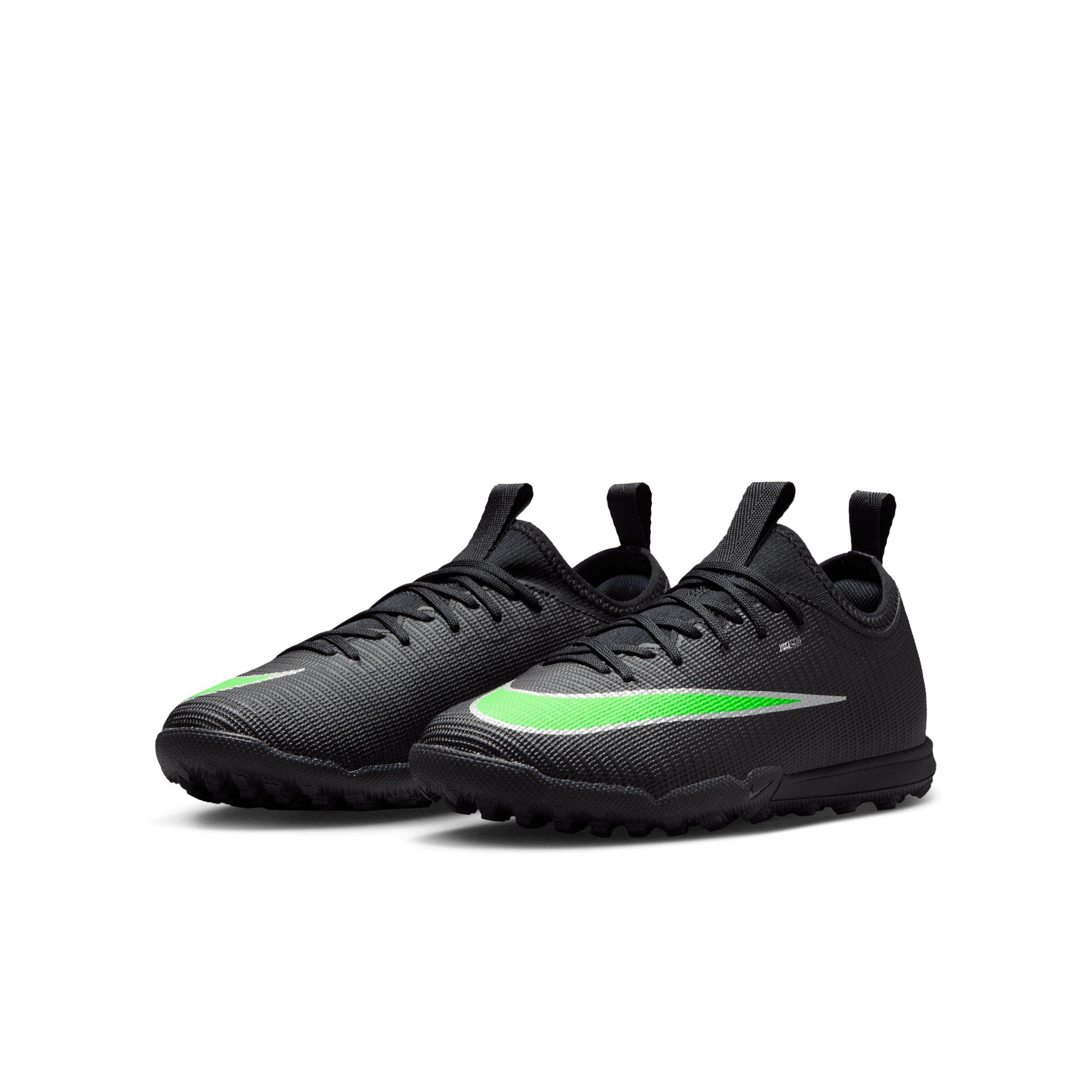 Nike Mercurial Vapor 17 Academy Turf "Black/Black/Illusion Green" Grade School Kids' Soccer Shoe - BLACK/BLACK/GREEN Thumbnail View 3