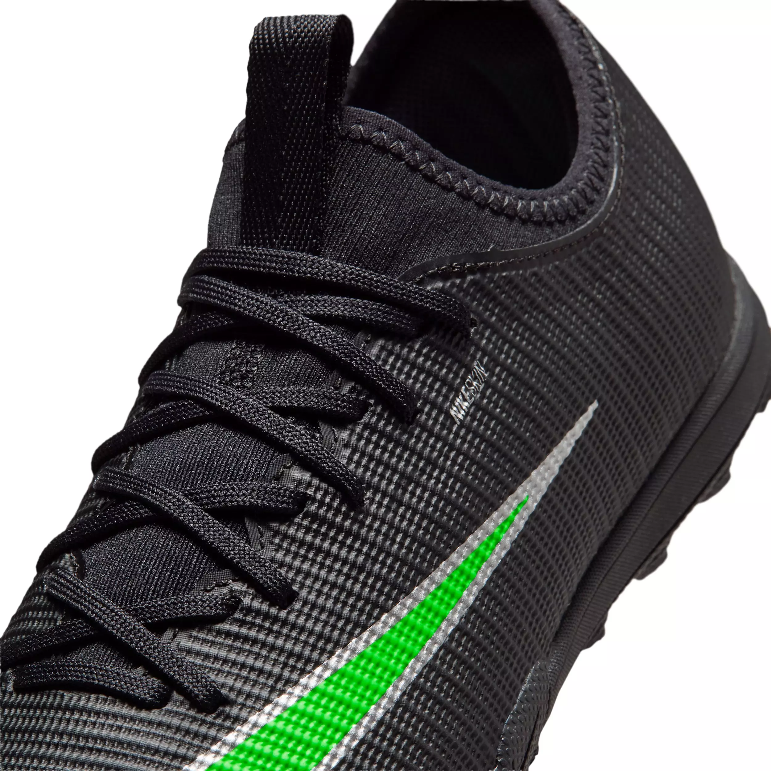 Nike Mercurial Vapor 17 Academy Turf "Black/Black/Illusion Green" Grade School Kids' Soccer Shoe - BLACK/BLACK/GREEN