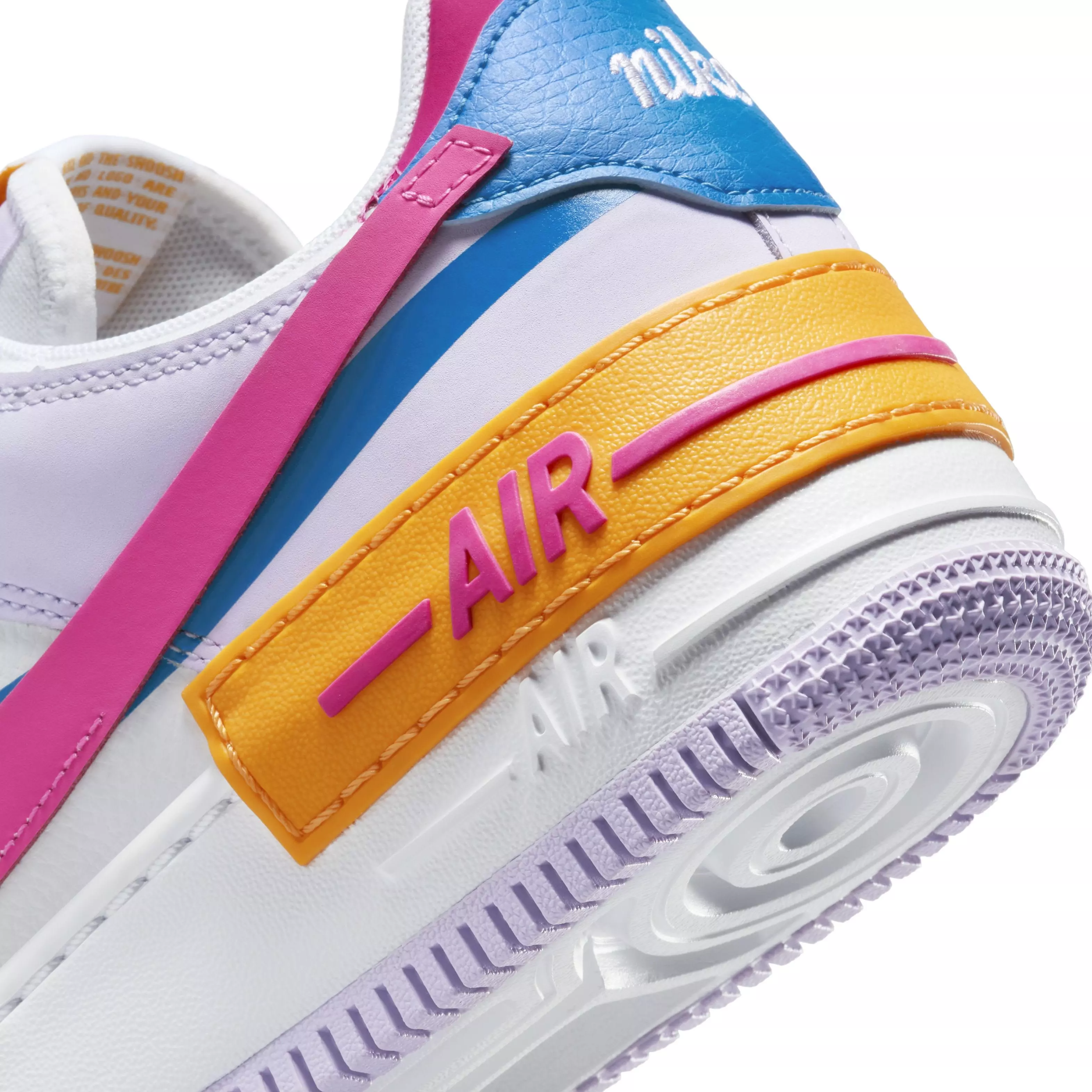 Nike Air Force 1 Shadow "White/Photo Blue/Lilac Bloom/Alchemy Pink" Women's Shoe - WHITE/BLUE/LILAC/PINK