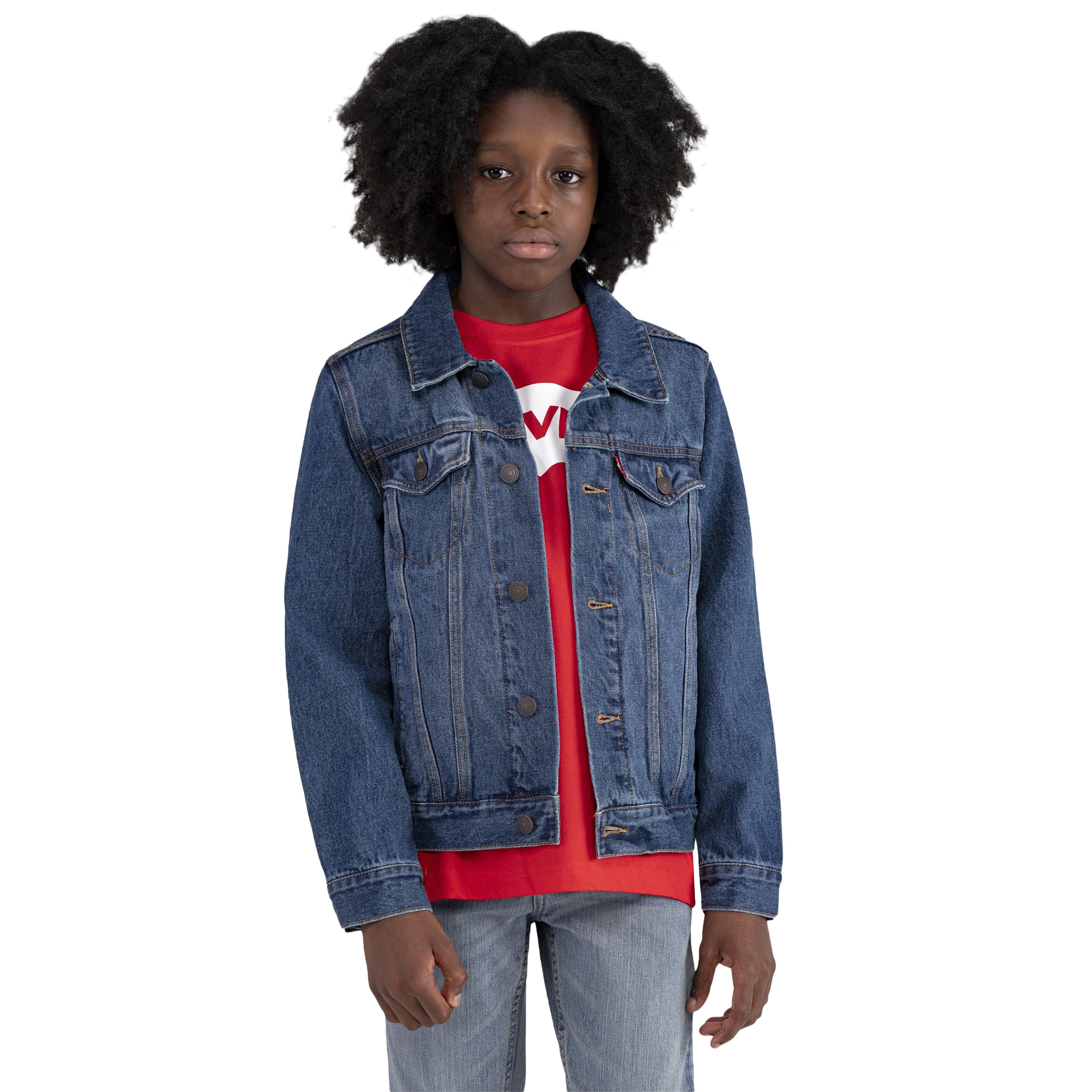 Levi's Big Boys' Trucker Style Dark Blue Wash Denim Jacket - BLUE Thumbnail View 11