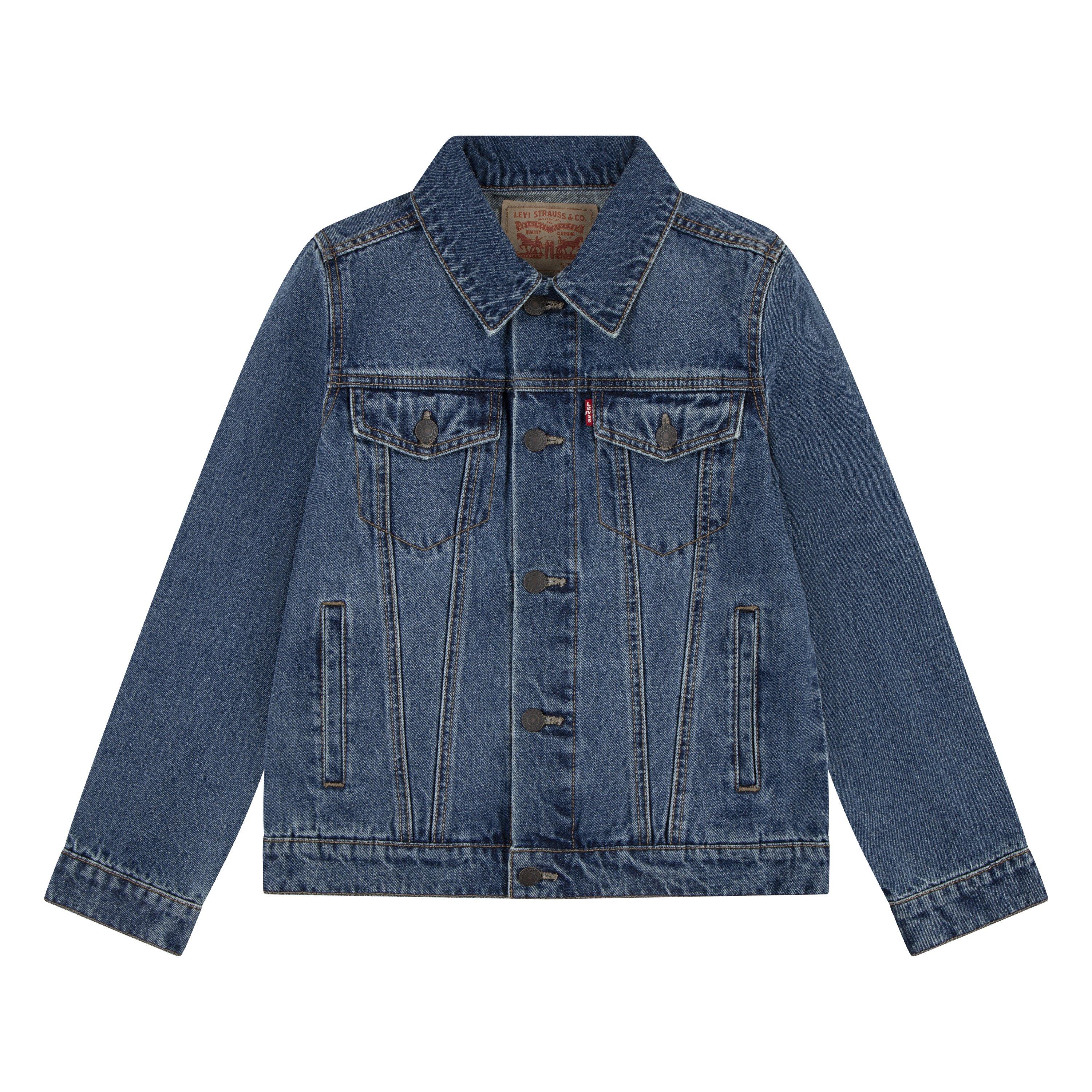 Levi's Big Boys' Trucker Style Dark Blue Wash Denim Jacket - BLUE Thumbnail View 9