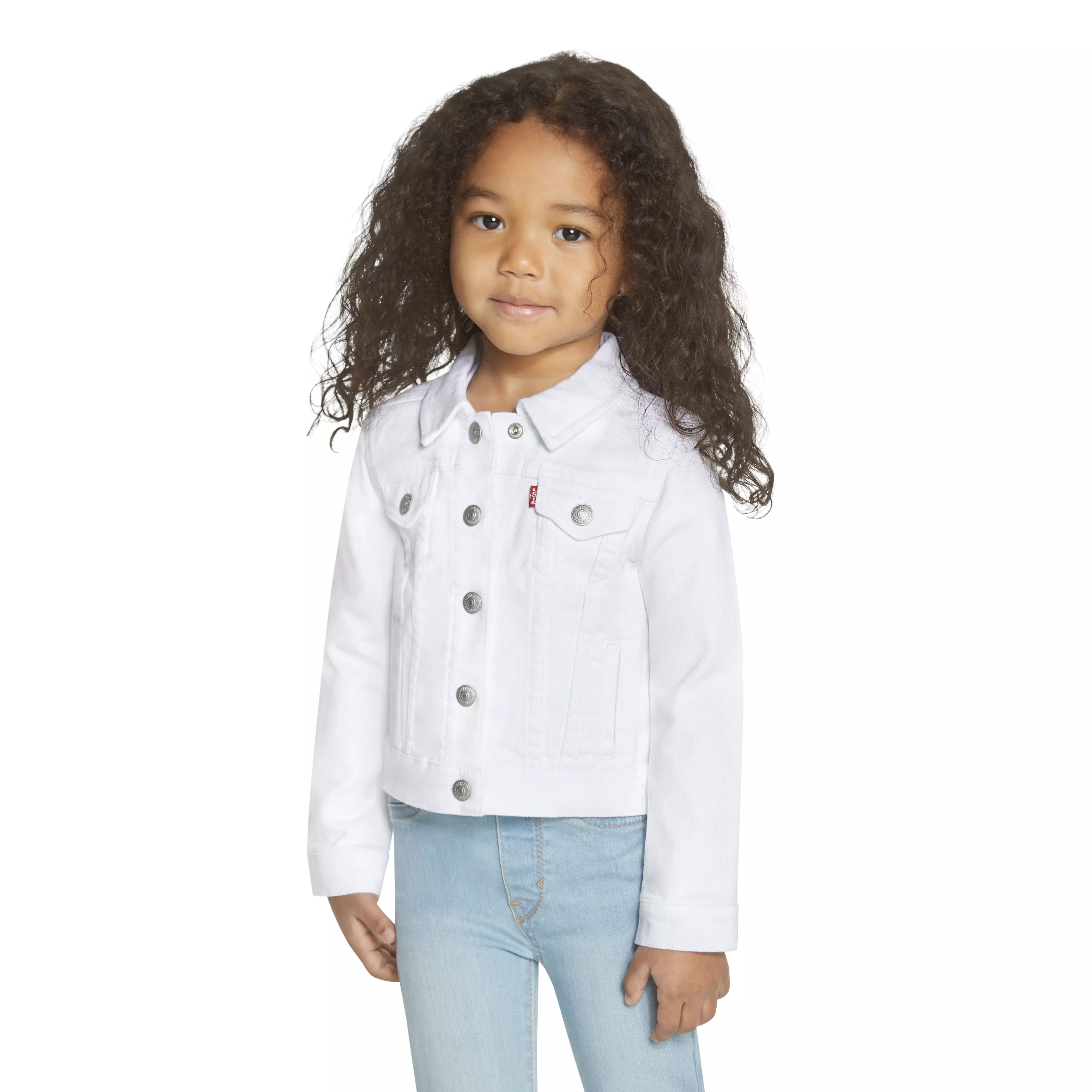 Levi's Toddler Girls' Trucker Style Wash Denim Jacket - White - WHITE
