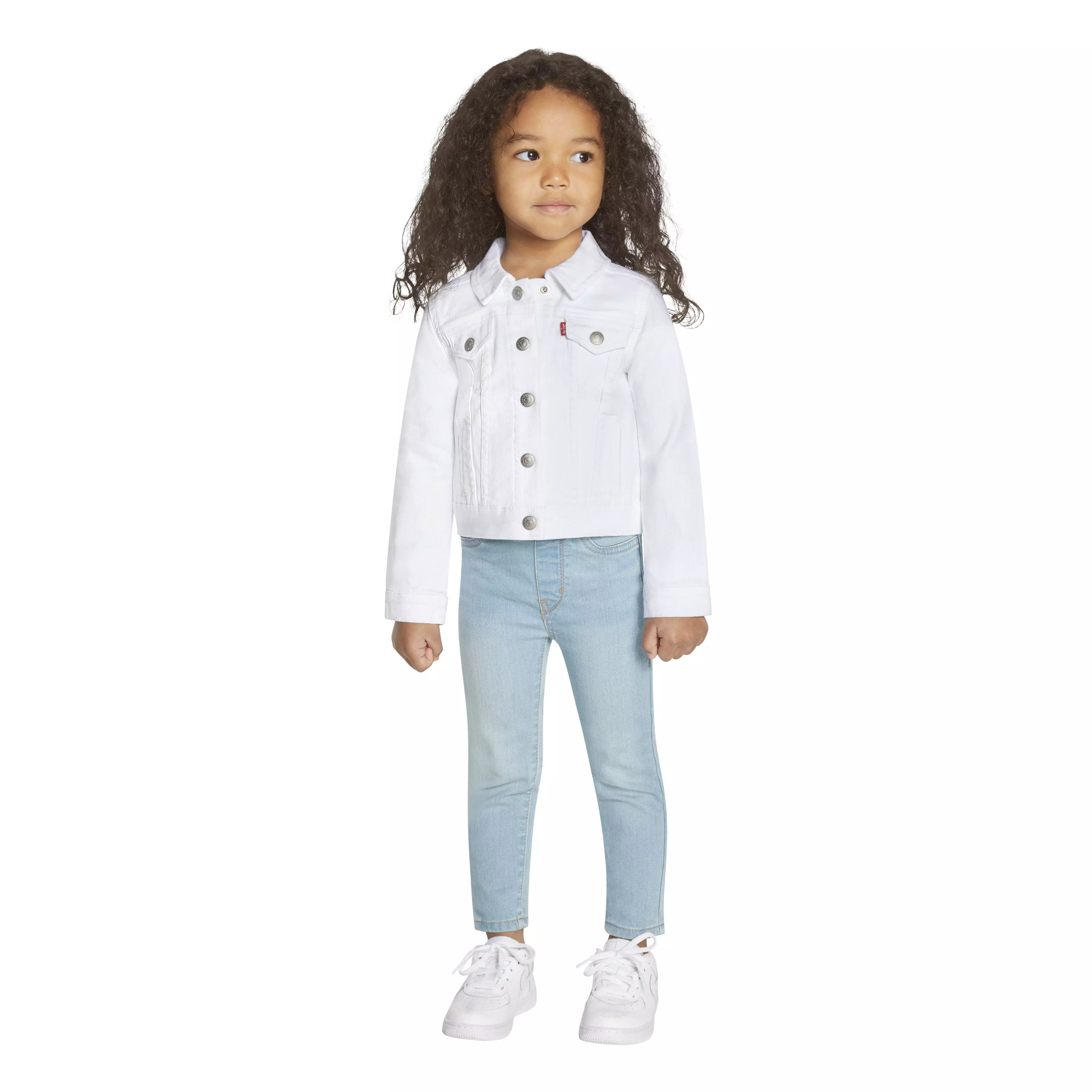 Levi's Toddler Girls' Trucker Style Wash Denim Jacket - White - WHITE