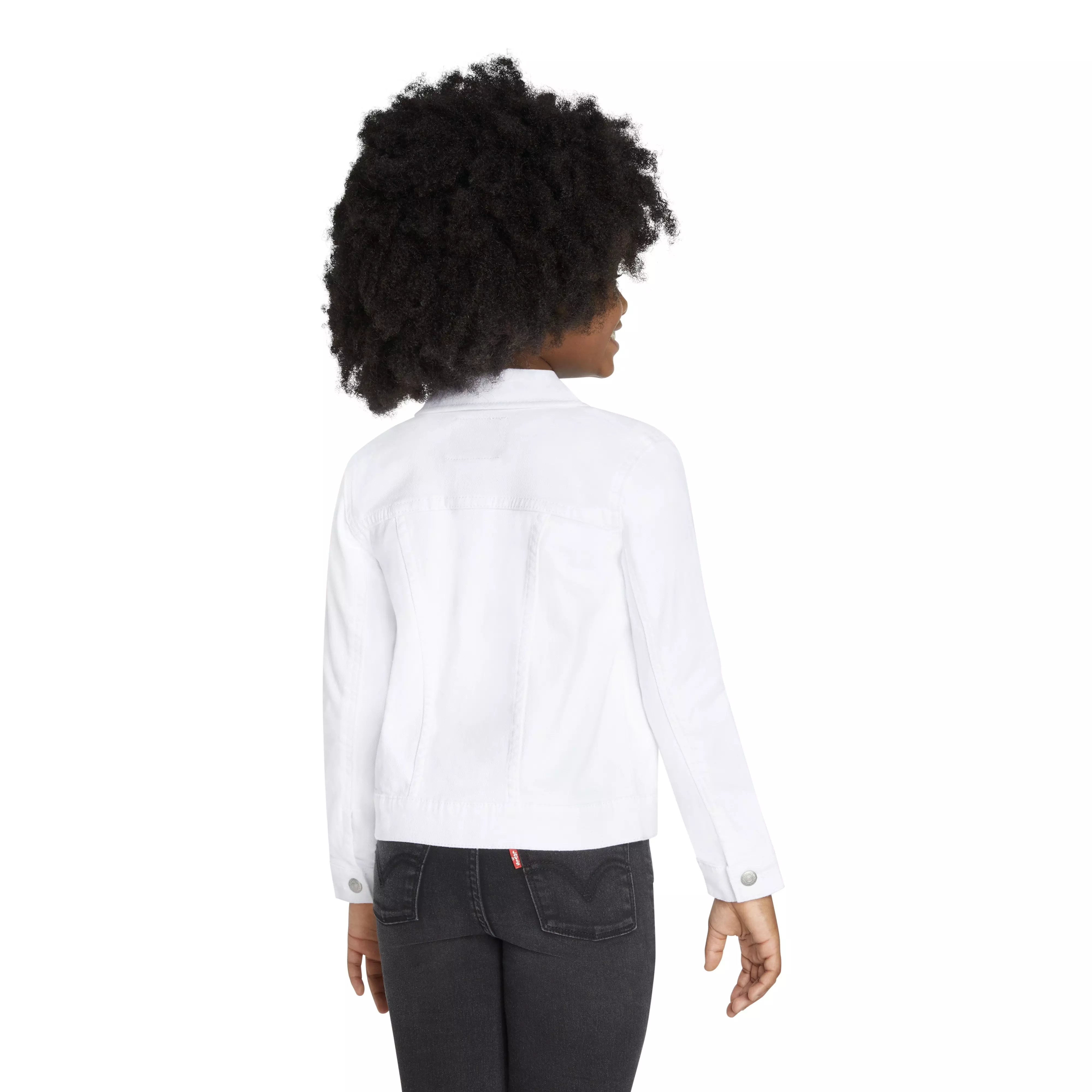 Levi's Little Girls' Trucker Style Wash Denim Jacket - White - WHITE