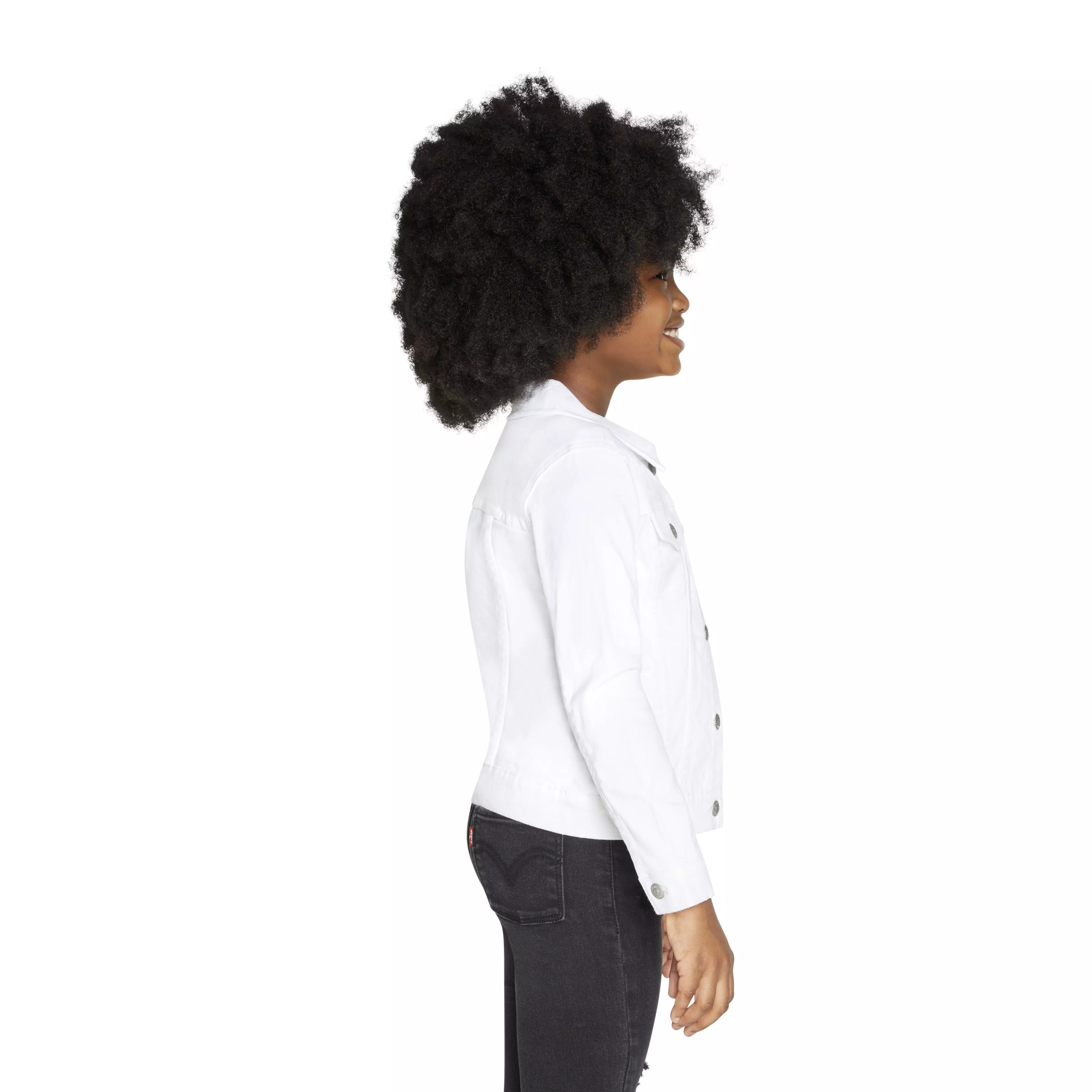 Levi's Little Girls' Trucker Style Wash Denim Jacket - White - WHITE