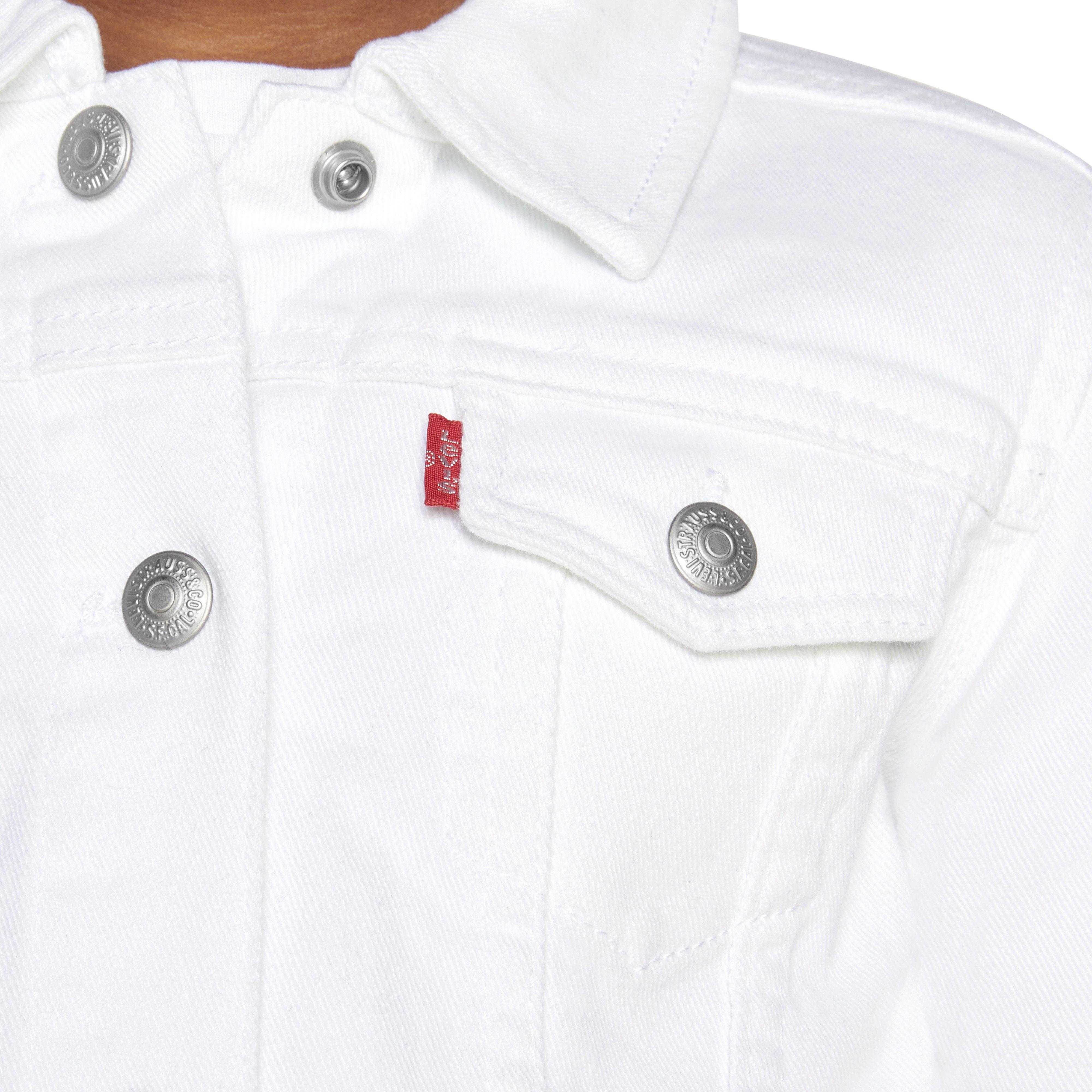 Levi's Little Girls' Trucker Style Wash Denim Jacket - White - WHITE Thumbnail View 4