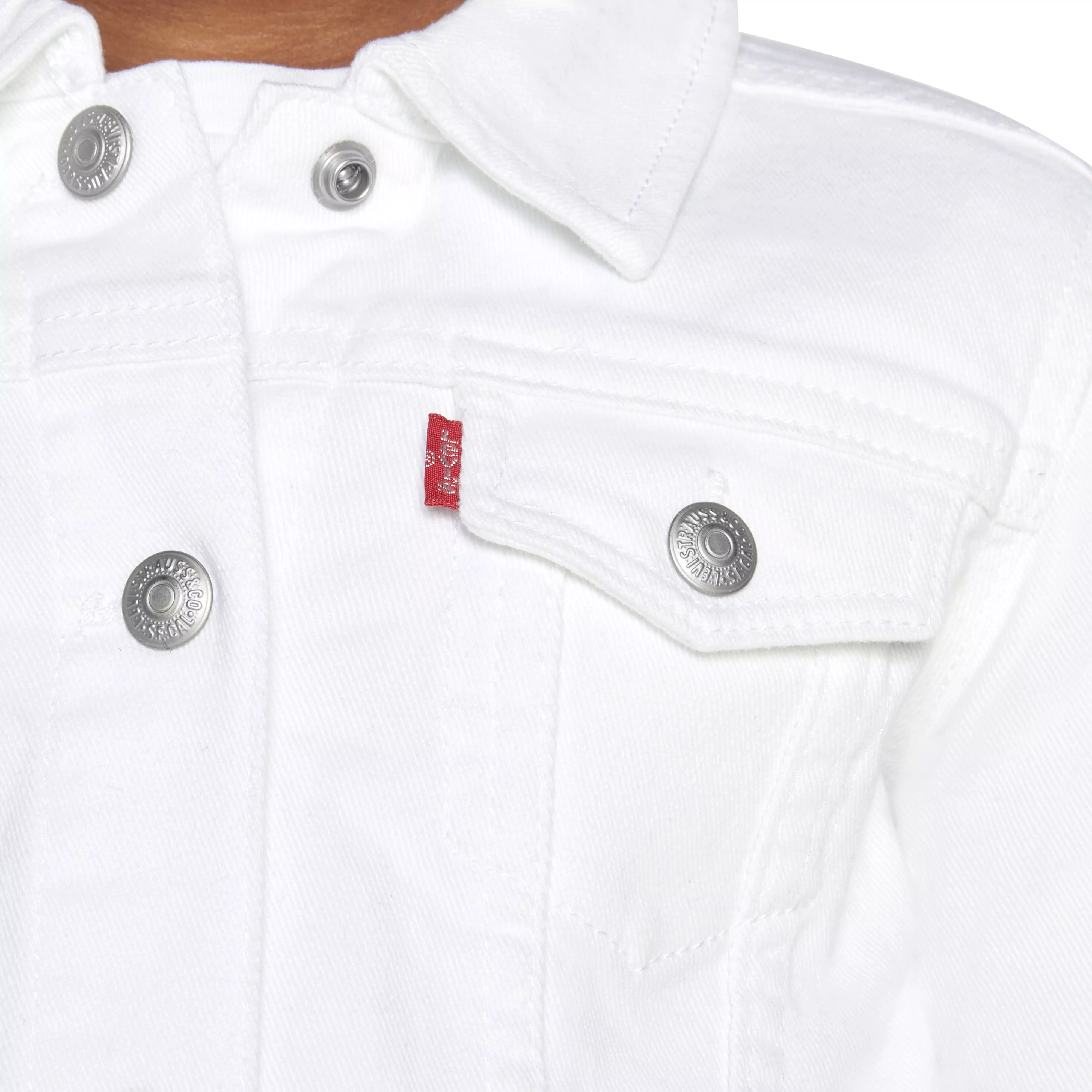 Levi's Little Girls' Trucker Style Wash Denim Jacket - White - WHITE