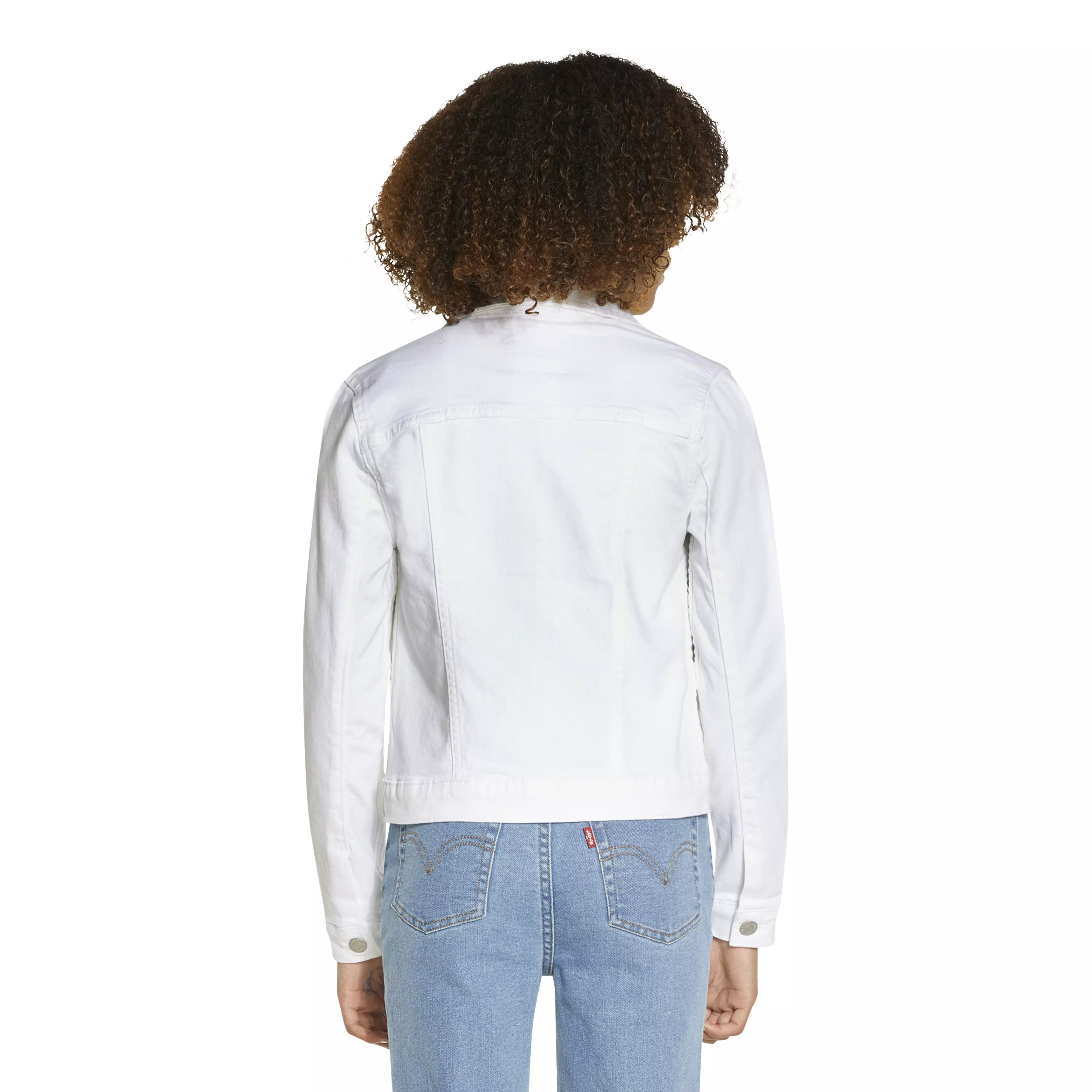 Levi's Big Girls' Trucker Style White Wash Denim Jacket - WHITE
