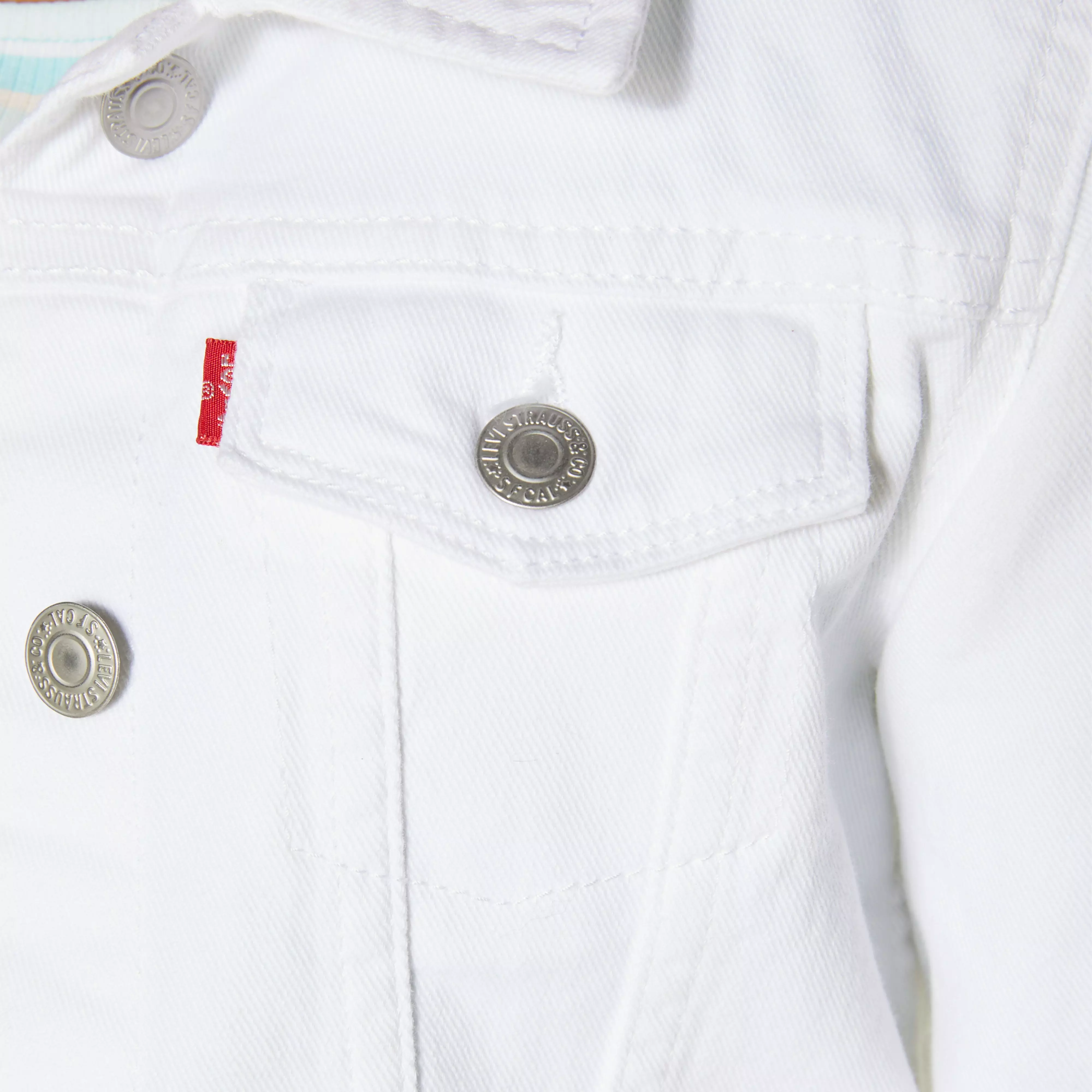 Levi's Big Girls' Trucker Style White Wash Denim Jacket - WHITE