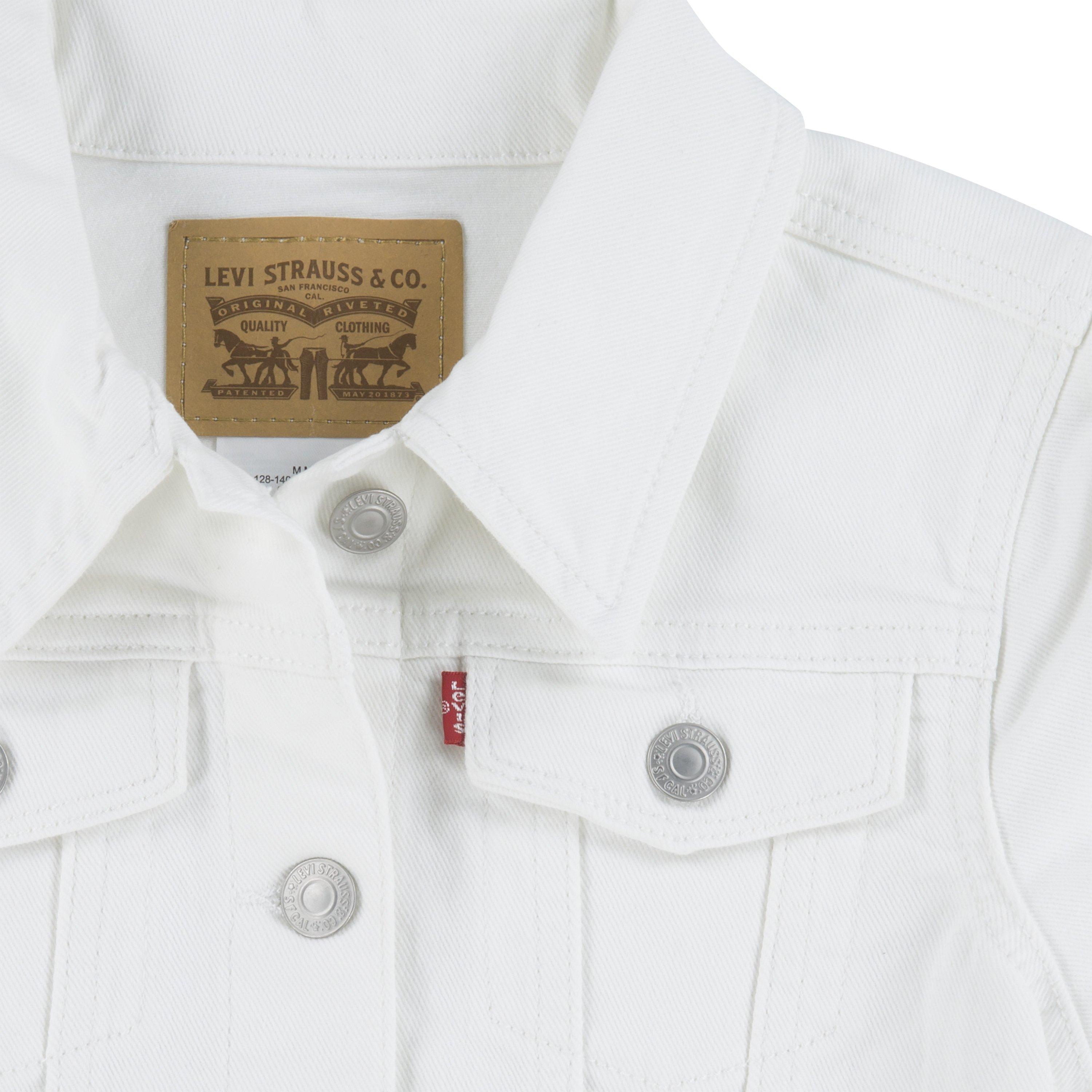 Levi's Big Girls' Trucker Style White Wash Denim Jacket - WHITE Thumbnail View 4