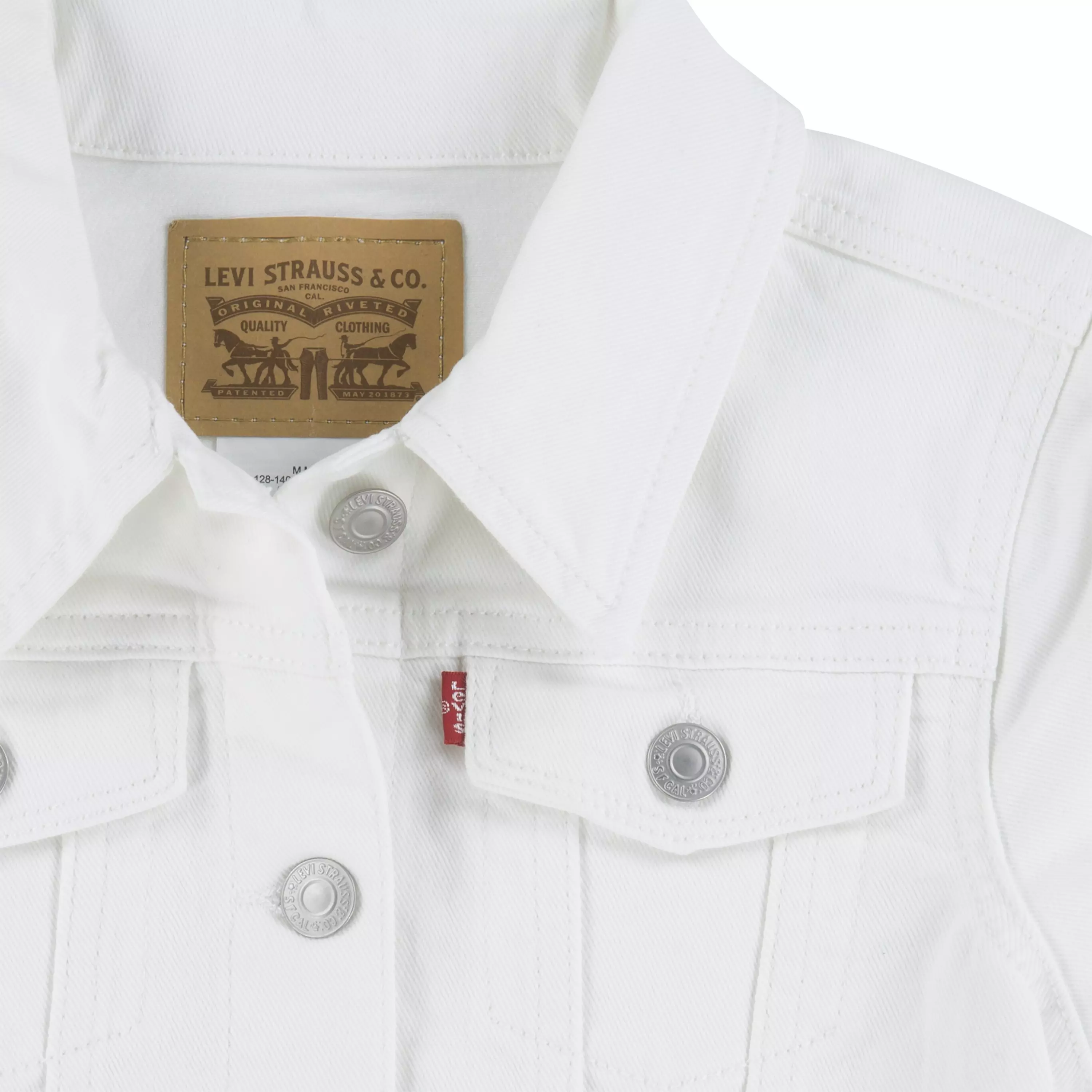 Levi's Big Girls' Trucker Style White Wash Denim Jacket - WHITE