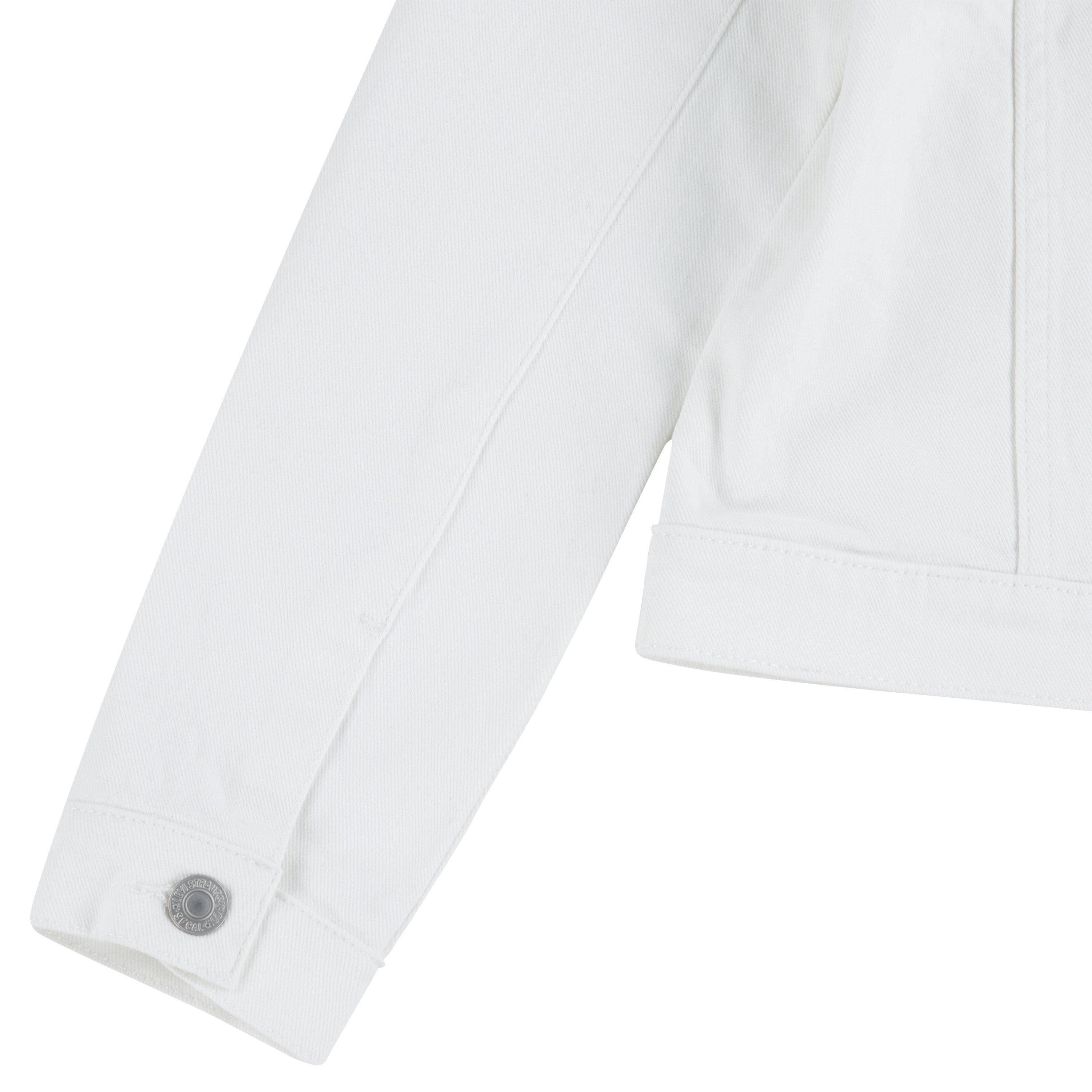Levi's Big Girls' Trucker Style White Wash Denim Jacket - WHITE Thumbnail View 5