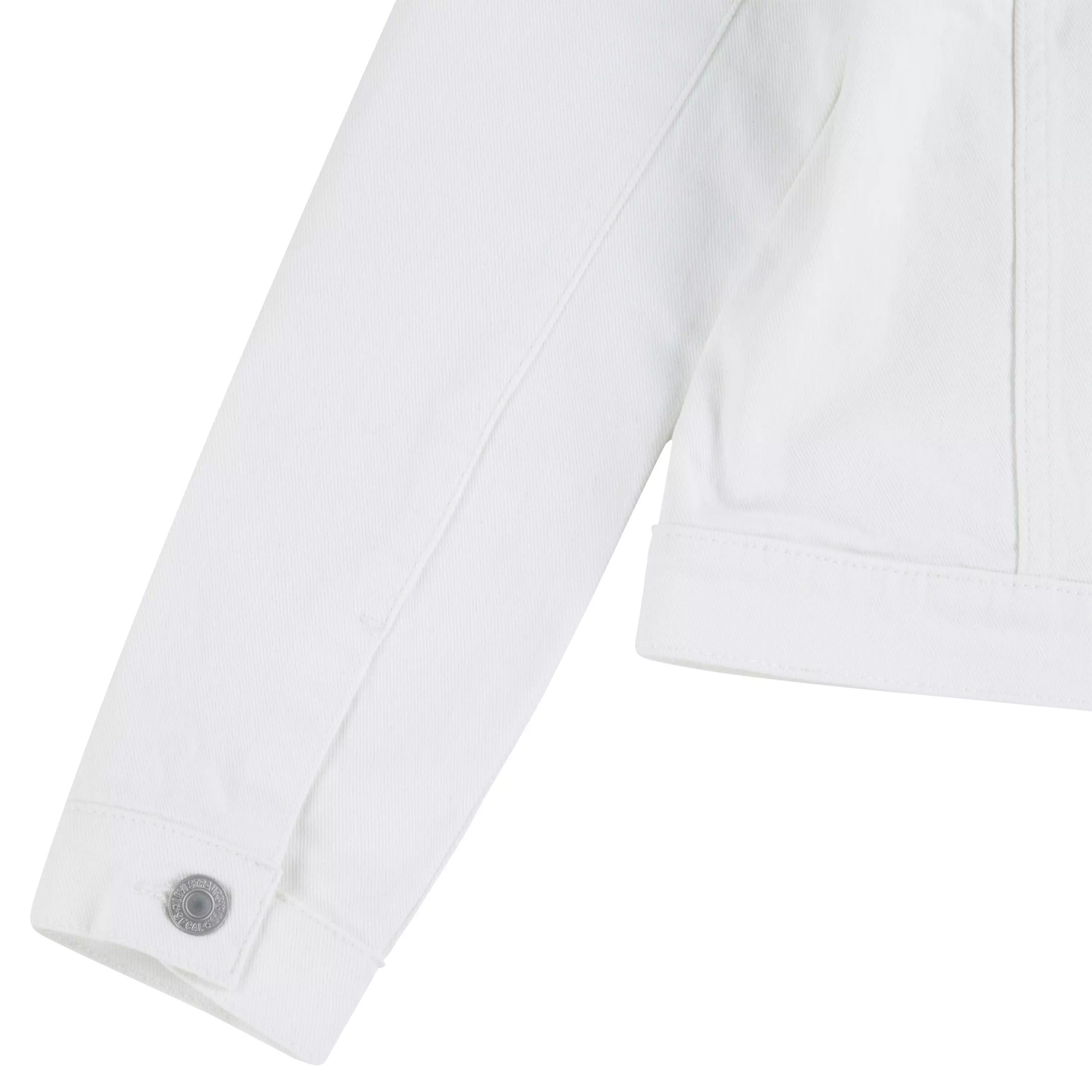 Levi's Big Girls' Trucker Style White Wash Denim Jacket - WHITE