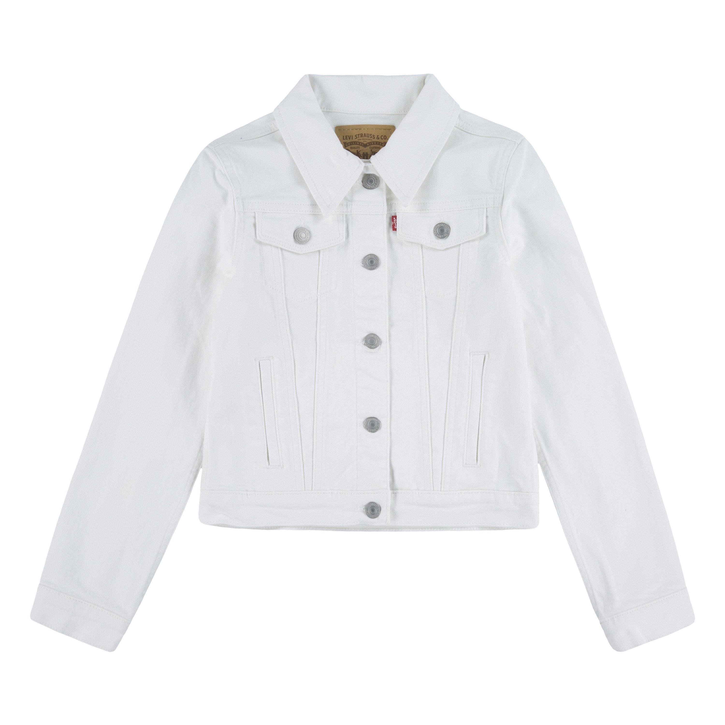 Levi's Big Girls' Trucker Style White Wash Denim Jacket - WHITE Thumbnail View 6