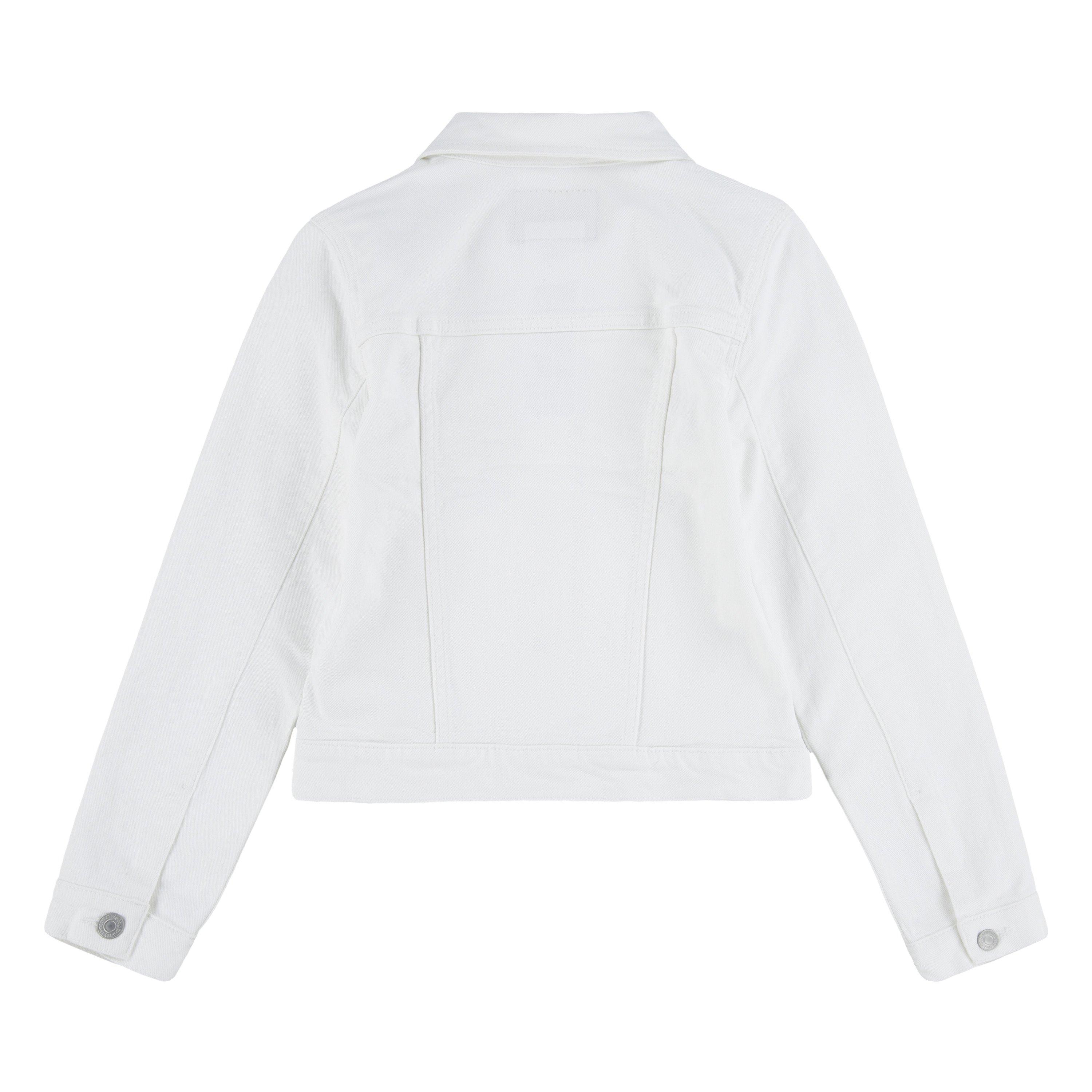 Levi's Big Girls' Trucker Style White Wash Denim Jacket - WHITE Thumbnail View 7
