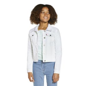 Levi's Big Girls' Trucker Style White Wash Denim Jacket
