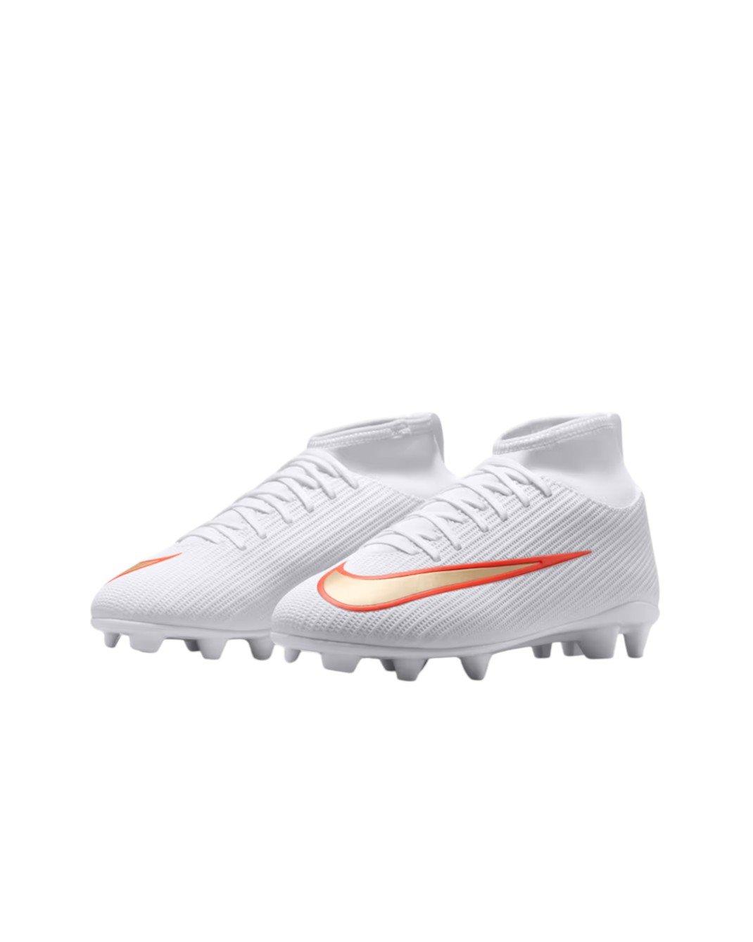 Nike Mercurial Superfly 11 Club FG "White/Bright Crimson/Blur" Grade School Kids' Soccer Cleat - WHITE/CRIMSON/BLUR