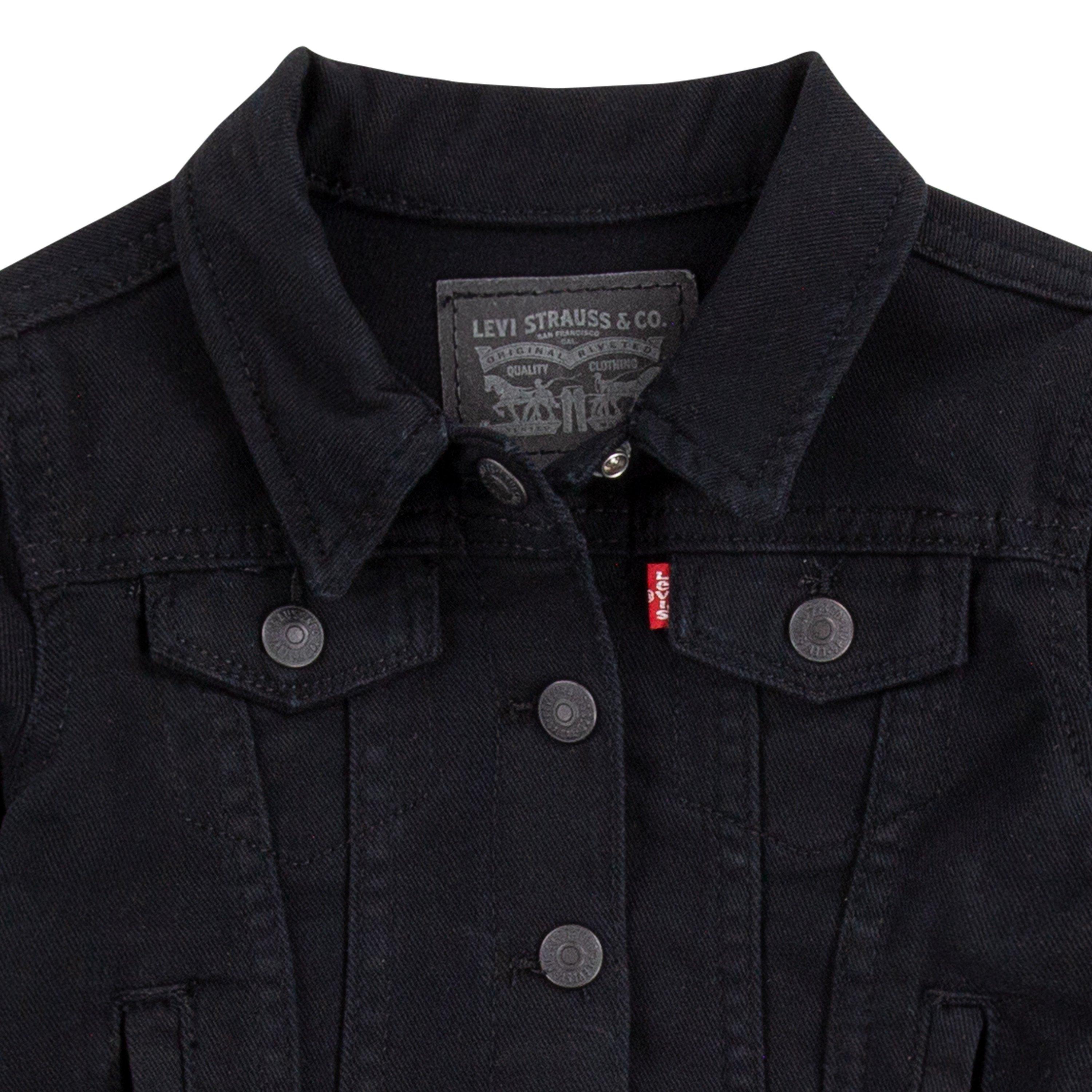 Levi's Toddler Girls' Trucker Style Black Wash Denim Jacket - BLACK Thumbnail View 3