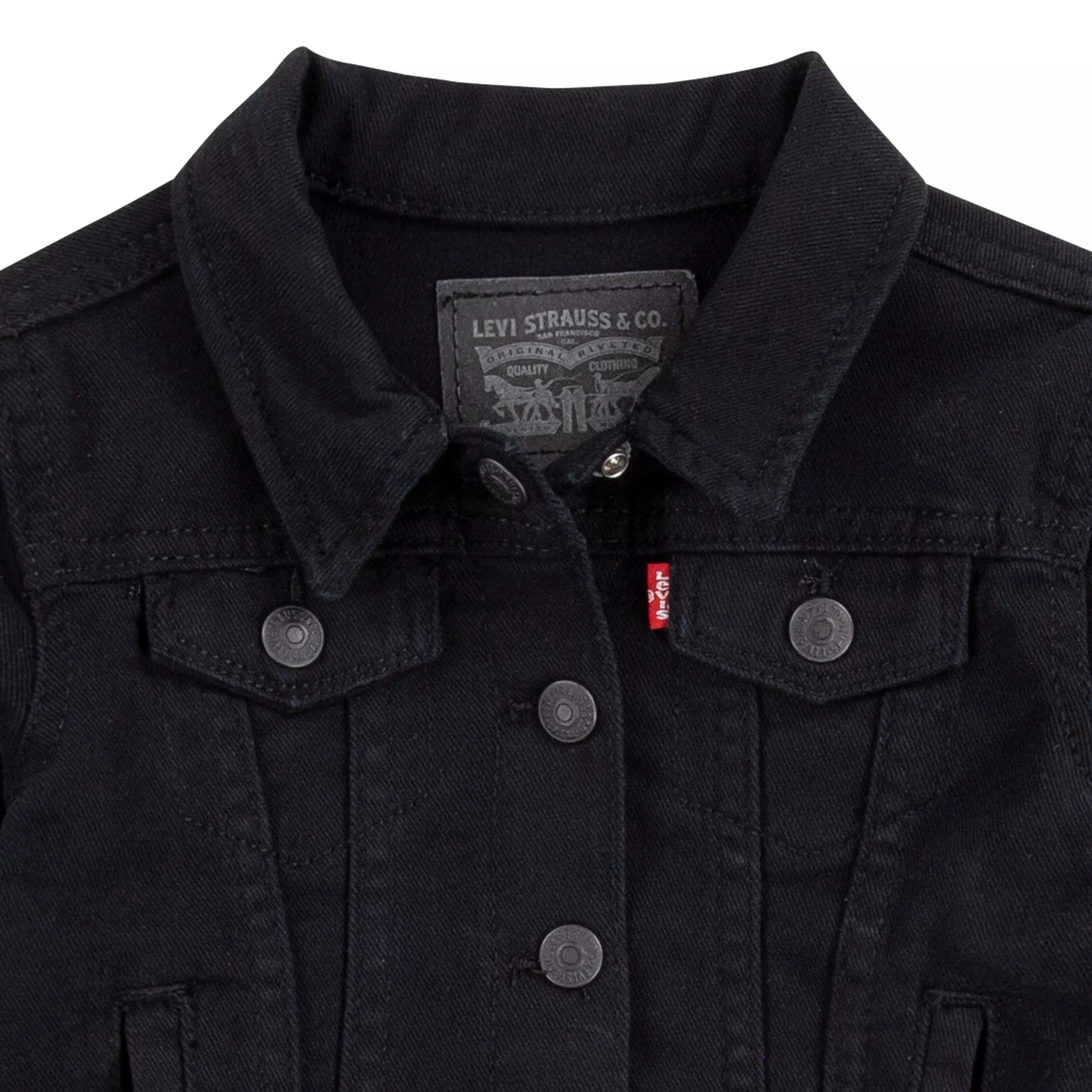 Levi's Toddler Girls' Trucker Style Black Wash Denim Jacket - BLACK
