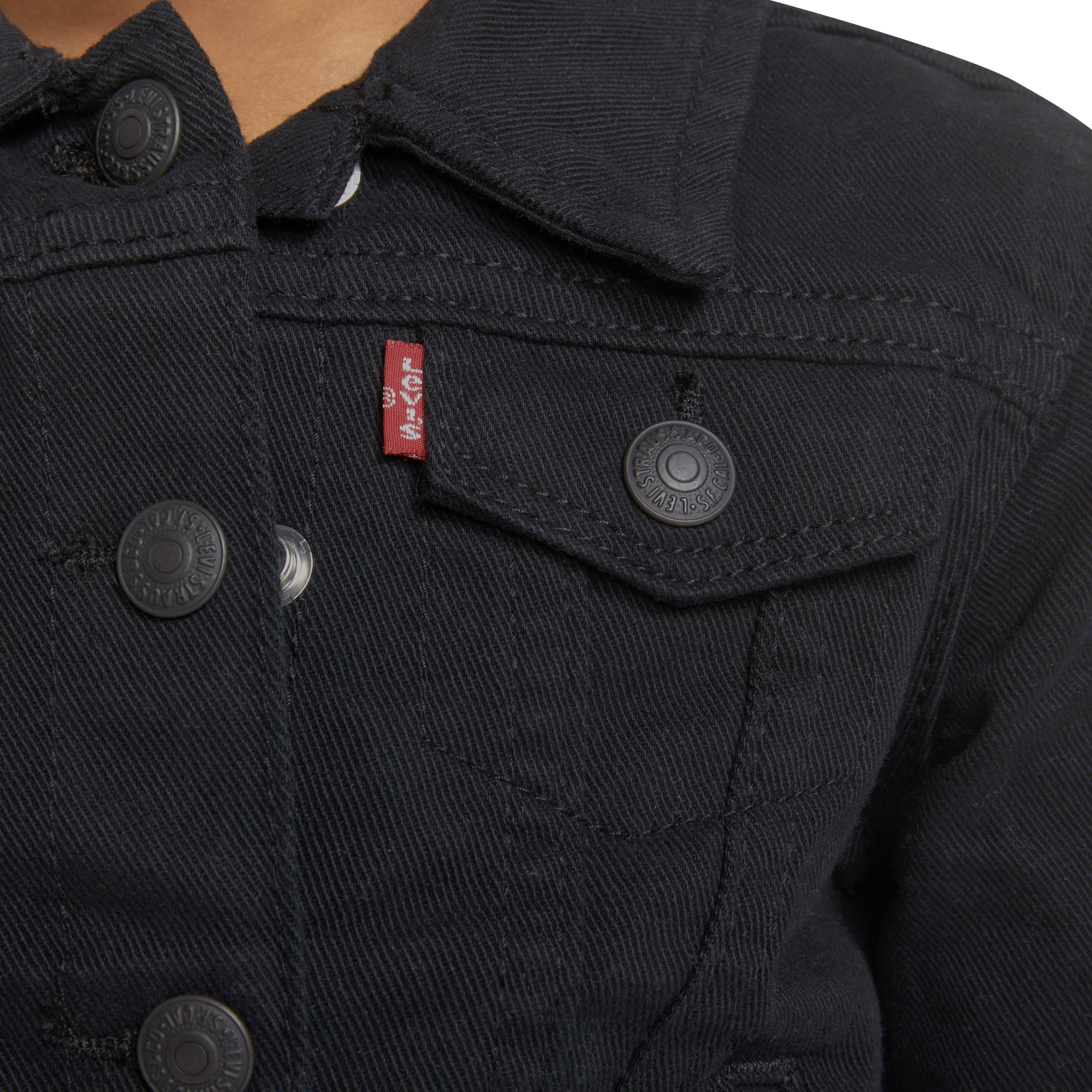 Levi's Toddler Girls' Trucker Style Black Wash Denim Jacket - BLACK Thumbnail View 4