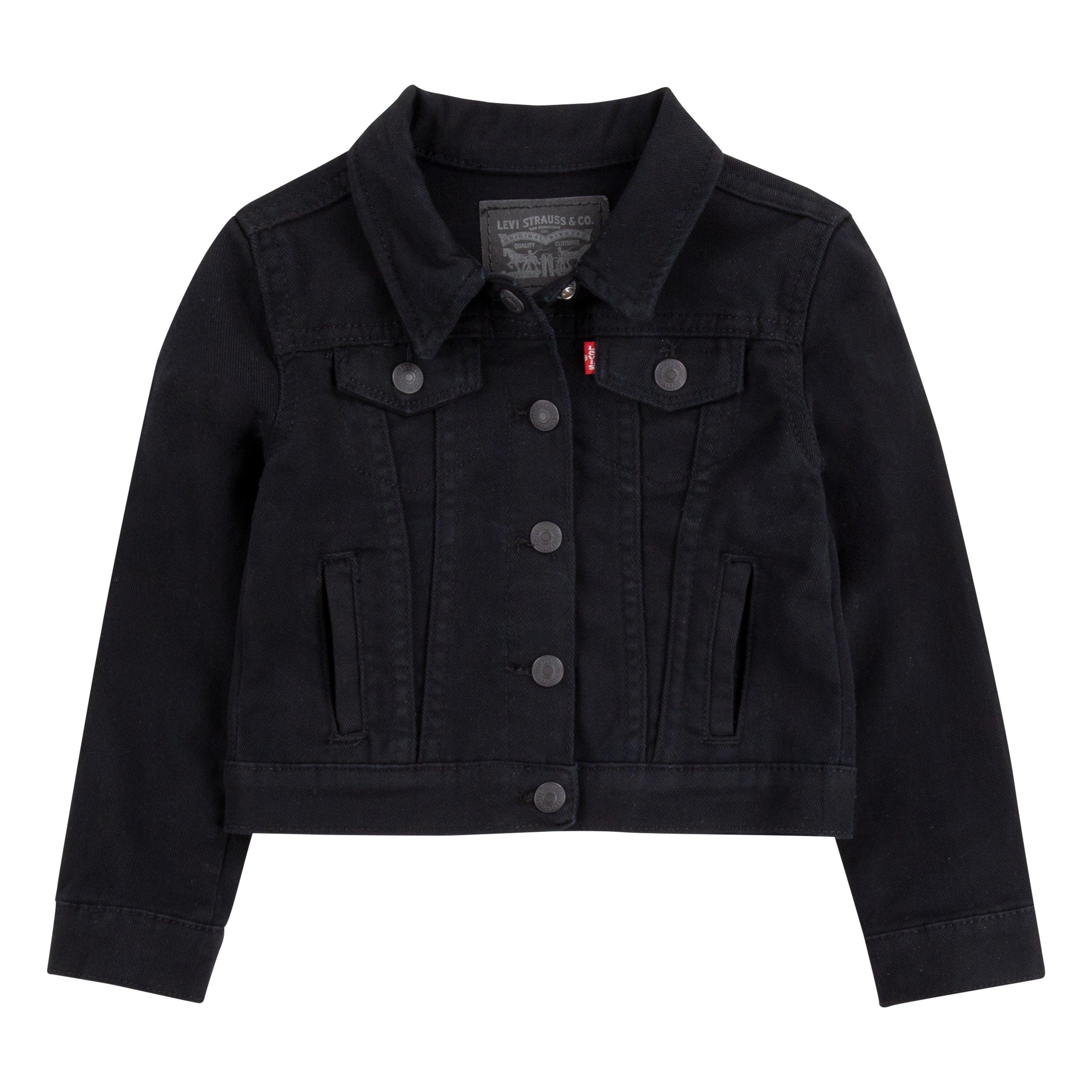 Levi's Toddler Girls' Trucker Style Black Wash Denim Jacket - BLACK Thumbnail View 6