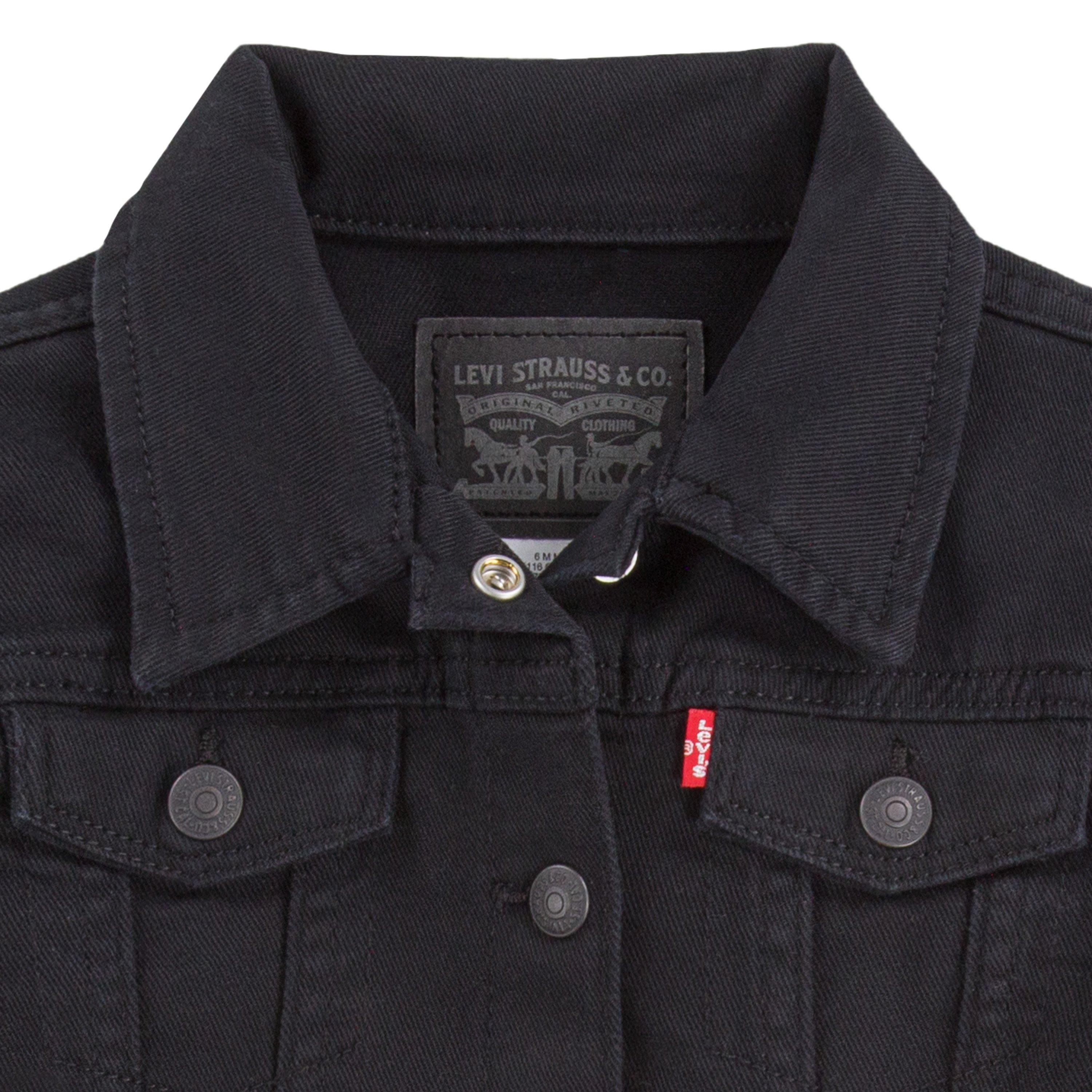 Levi's Toddler Girls' Trucker Style Wash Denim Jacket - Black - BLACK Thumbnail View 4