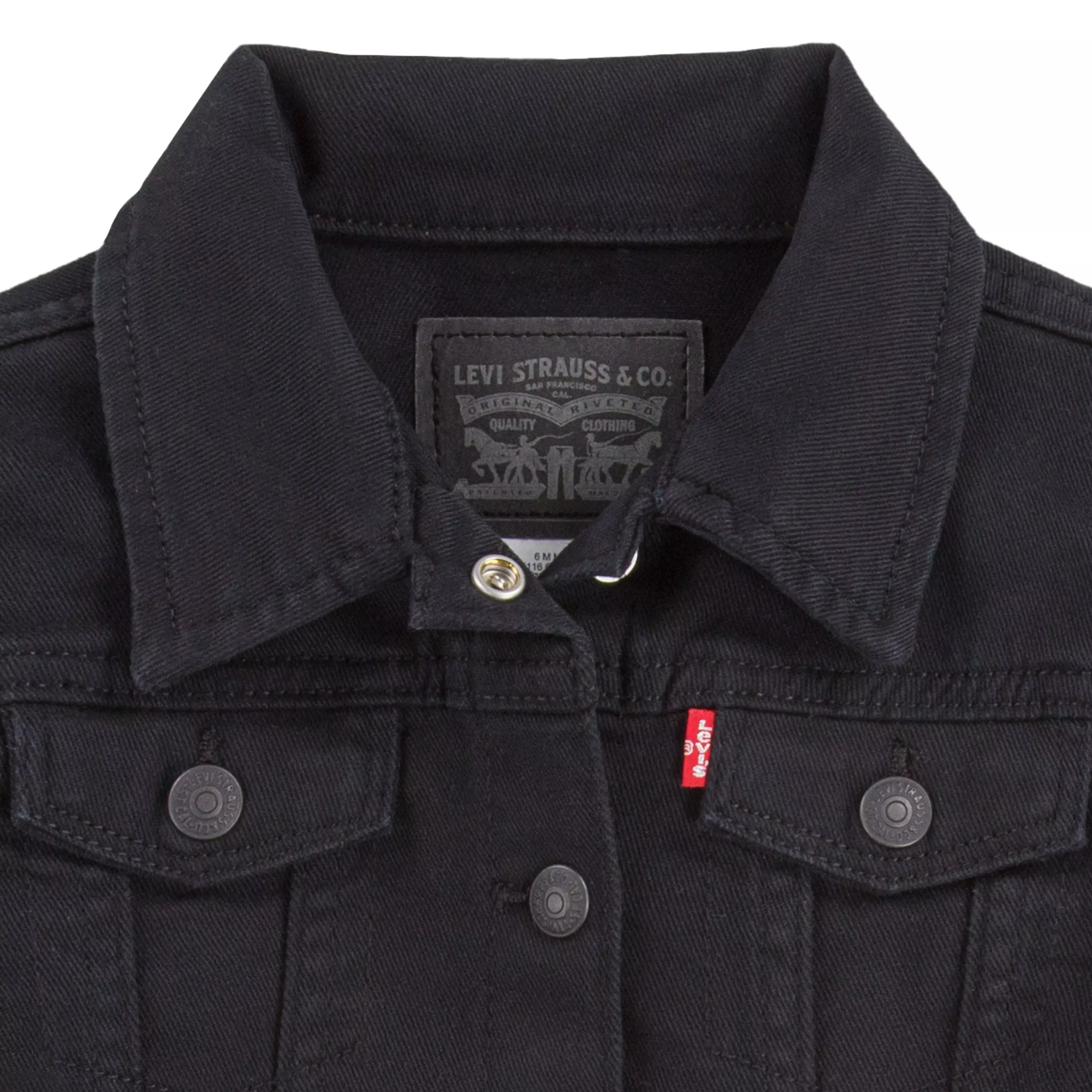 Levi's Toddler Girls' Trucker Style Wash Denim Jacket - Black - BLACK