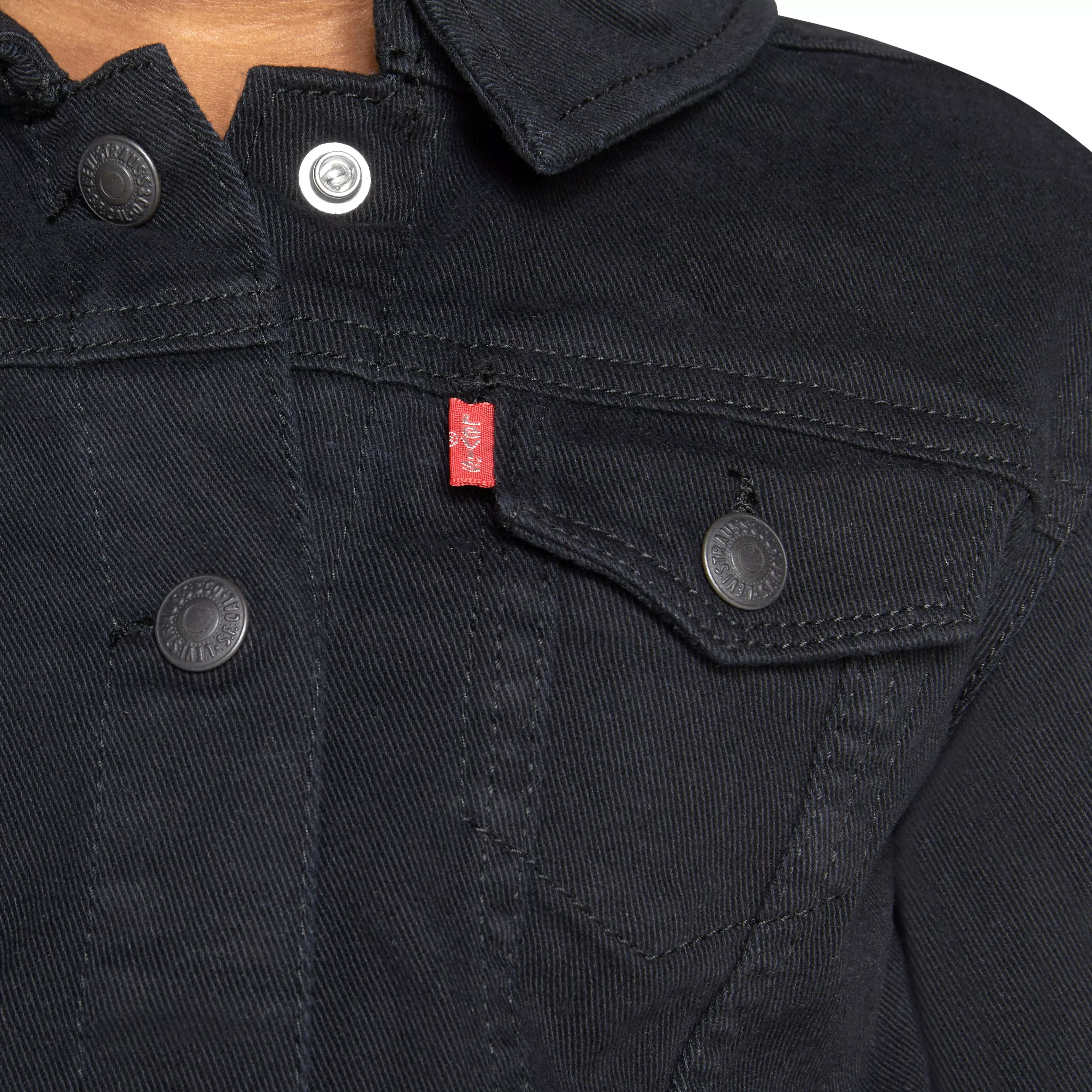 Levi's Toddler Girls' Trucker Style Wash Denim Jacket - Black - BLACK