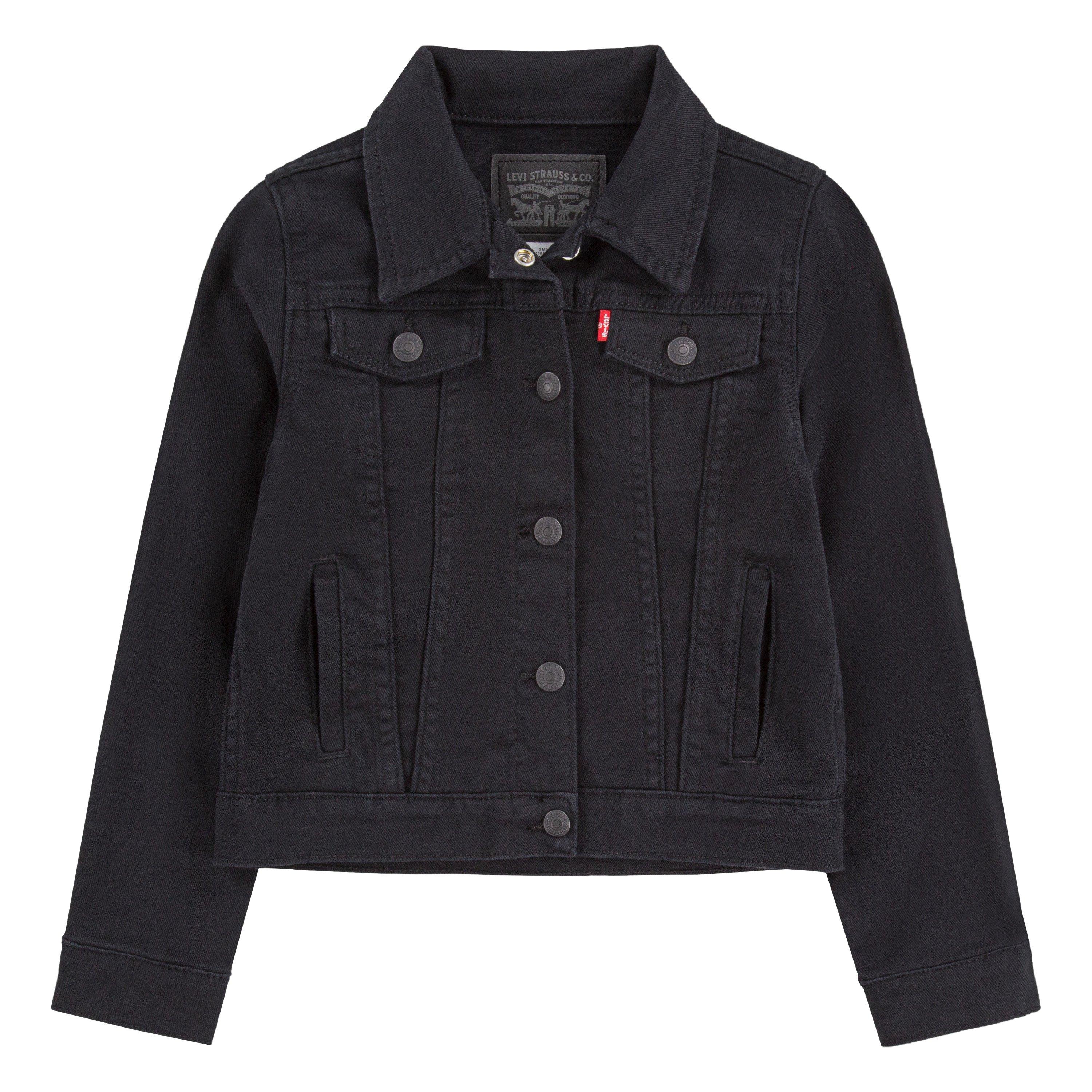 Levi's Toddler Girls' Trucker Style Wash Denim Jacket - Black - BLACK Thumbnail View 6