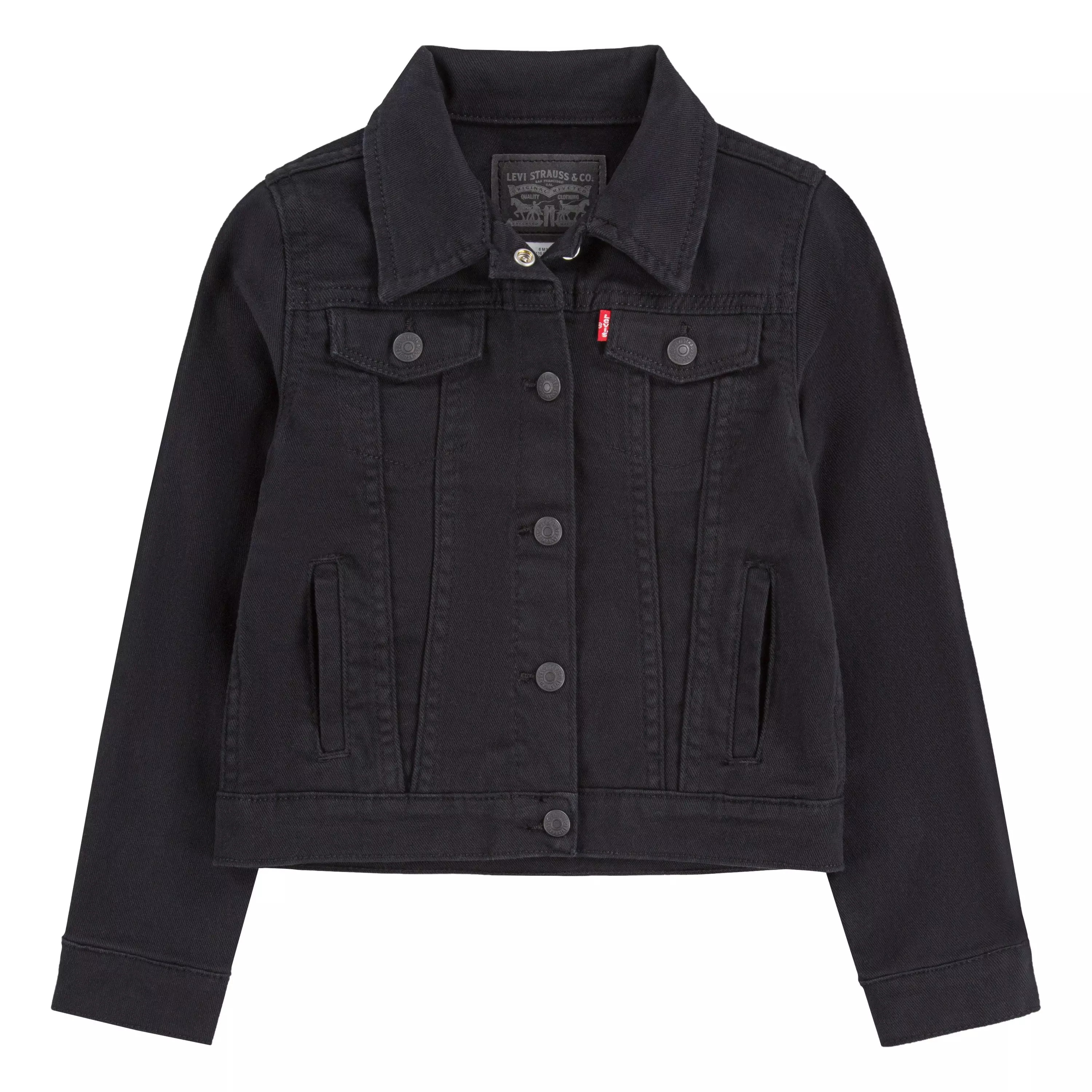 Levi's Toddler Girls' Trucker Style Wash Denim Jacket - Black - BLACK