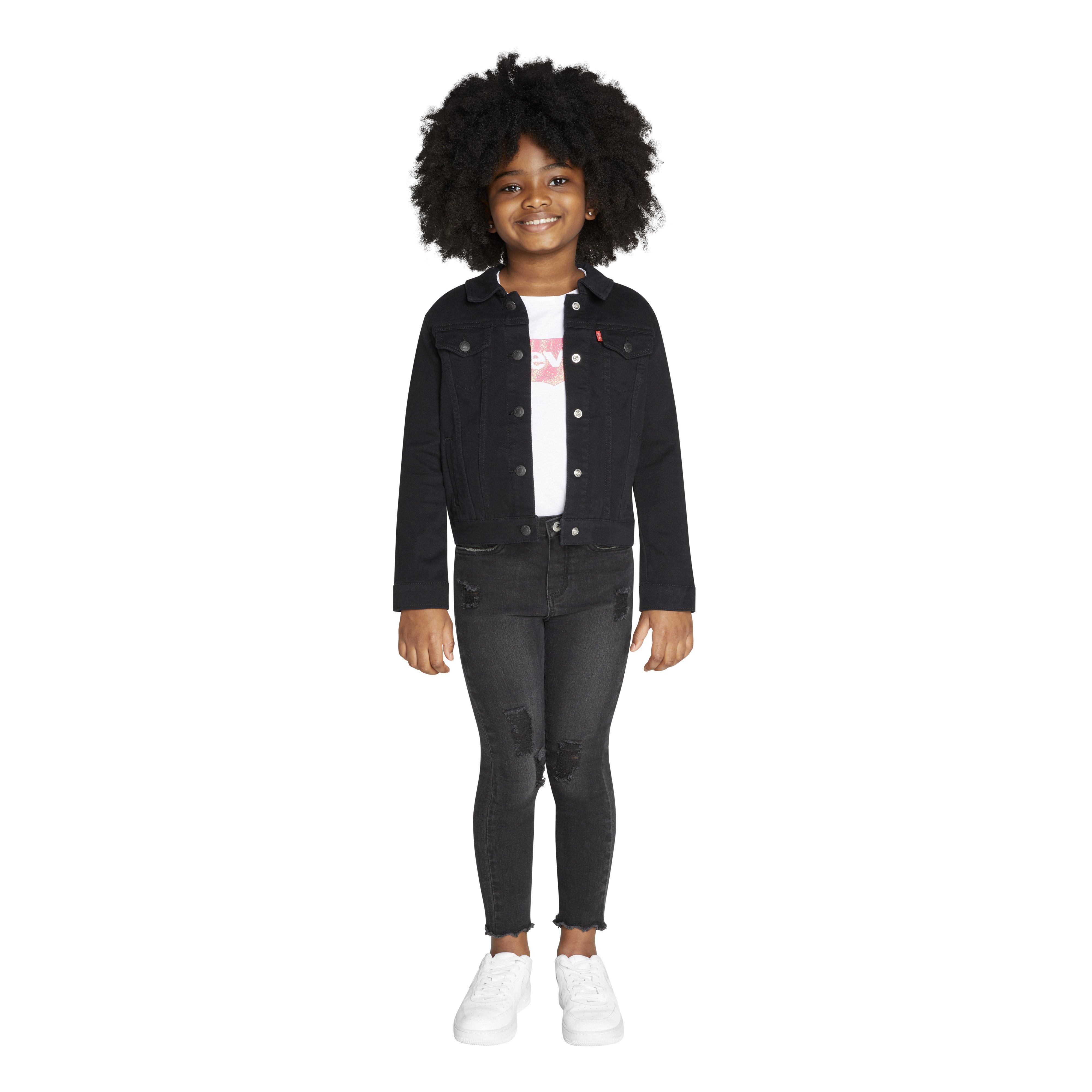 Levi's Toddler Girls' Trucker Style Wash Denim Jacket - Black - BLACK Thumbnail View 8