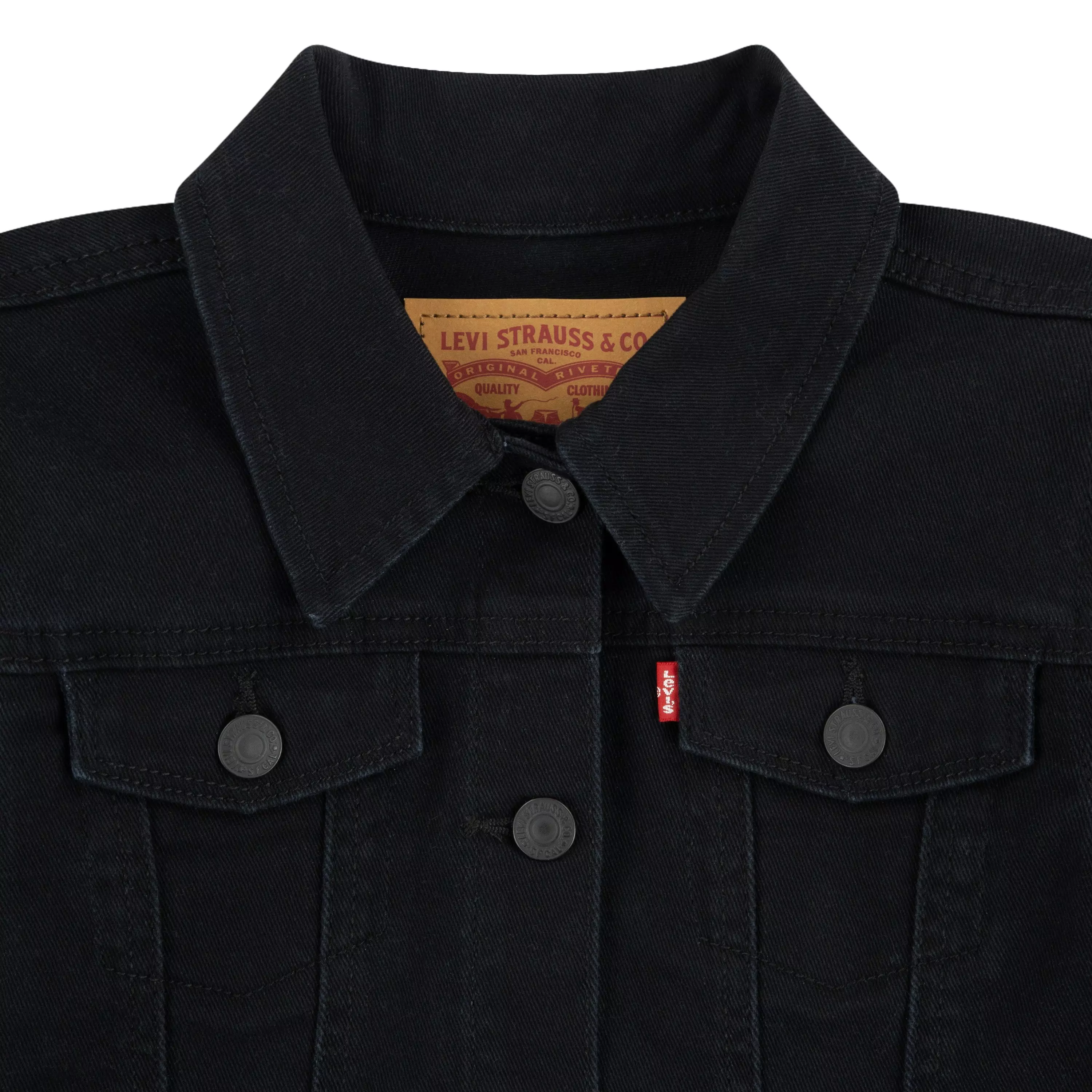 Levi's Big Girls' Trucker Style Black Wash Denim Jacket - BLACK