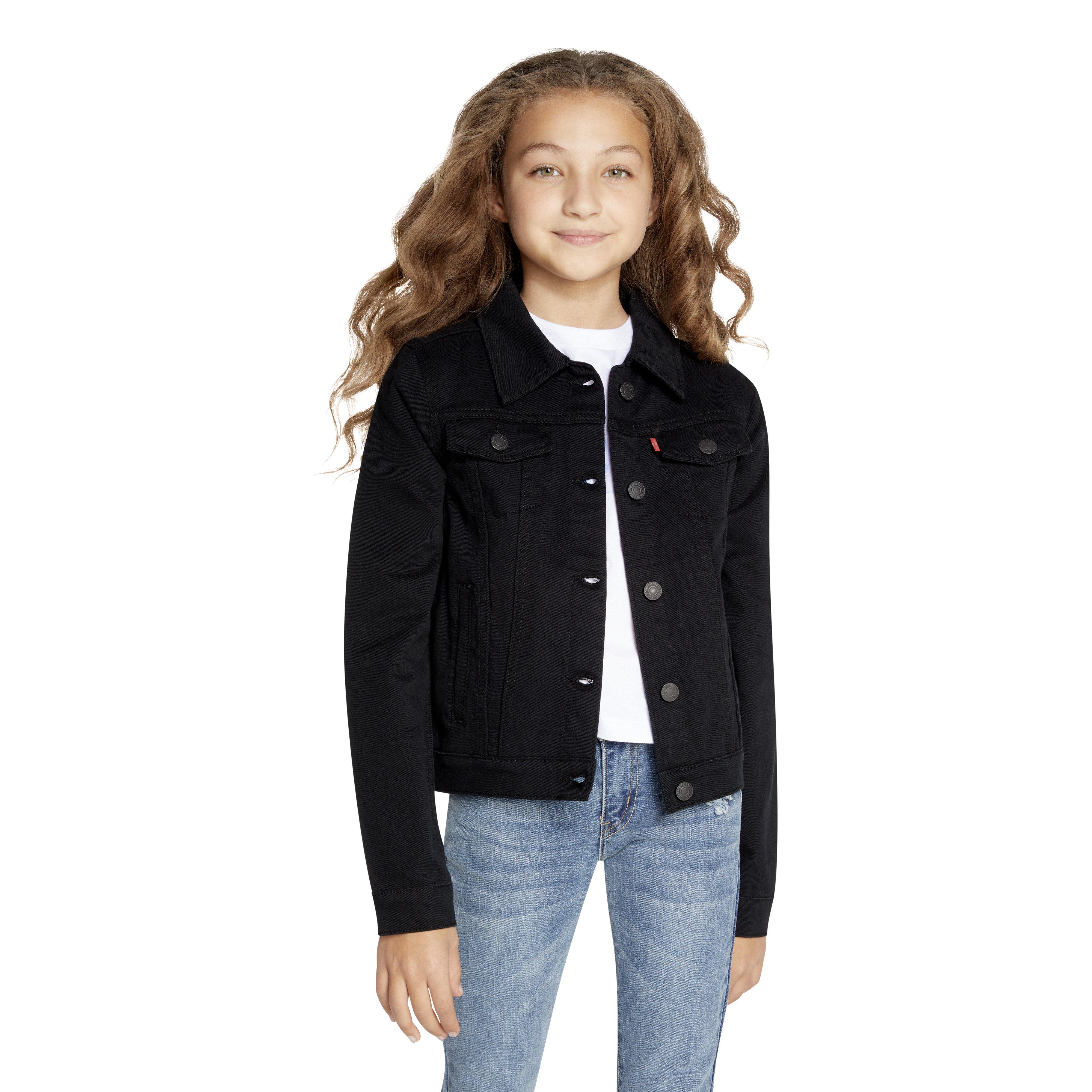 Levi's Trucker Style Big Girls' Black Wash Denim Jacket