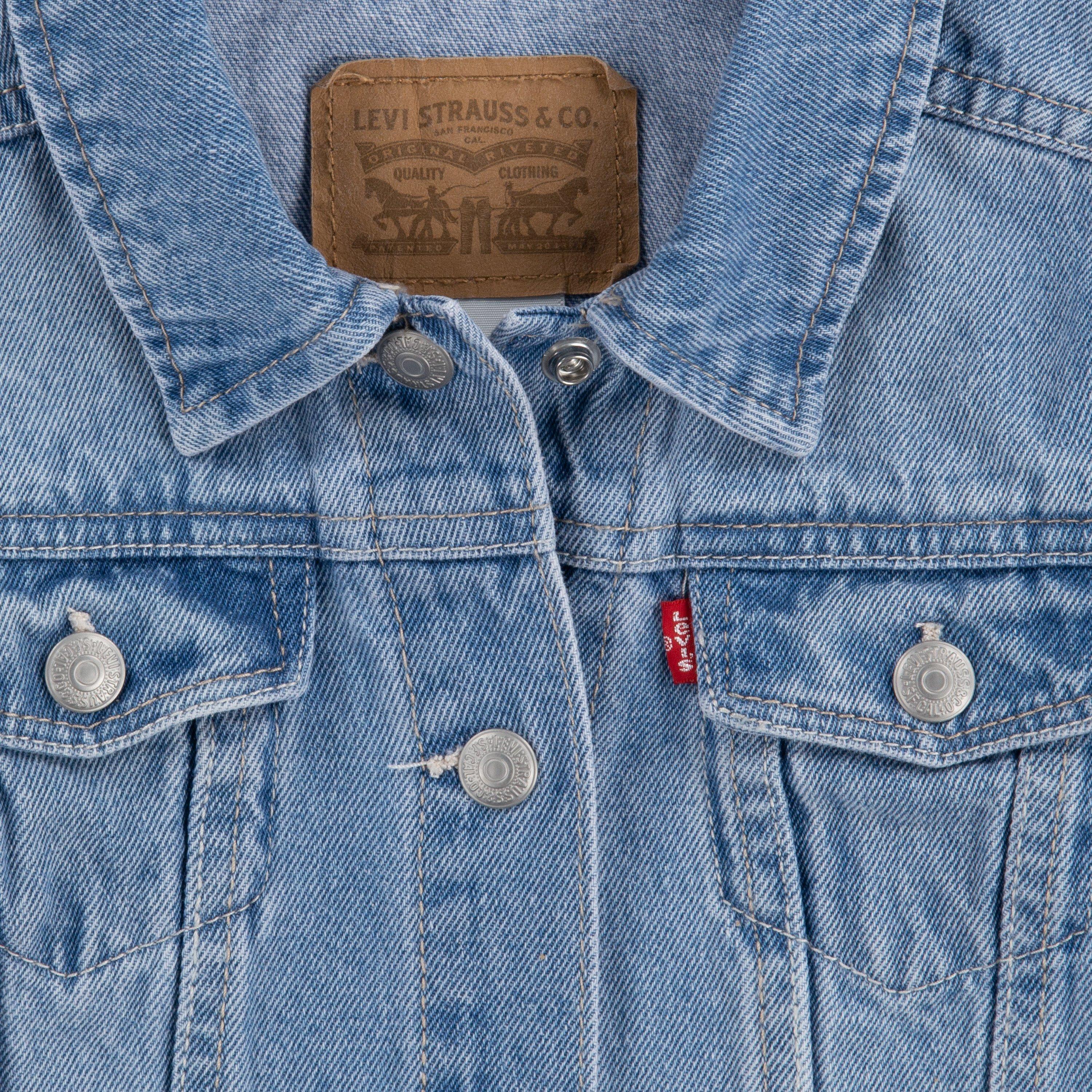 Levi's Little Girls' Trucker Style Light Blue Wash Denim Jacket - LT BLUE Thumbnail View 3