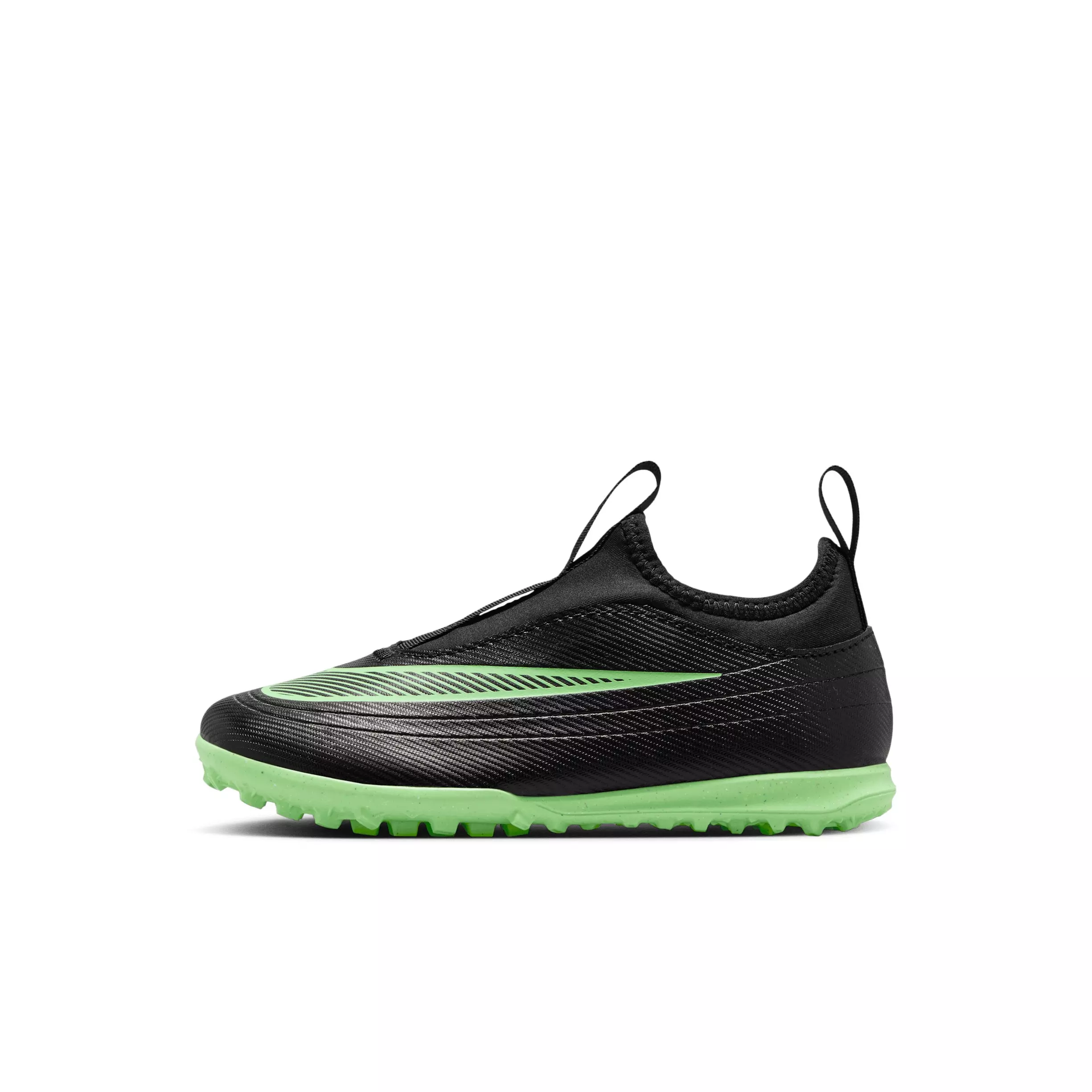 Nike Mercurial Vapor 17 Club Turf "Black/Black/Illusion Green" Preschool Kids' Soccer Shoe - BLACK/BLACK/GREEN