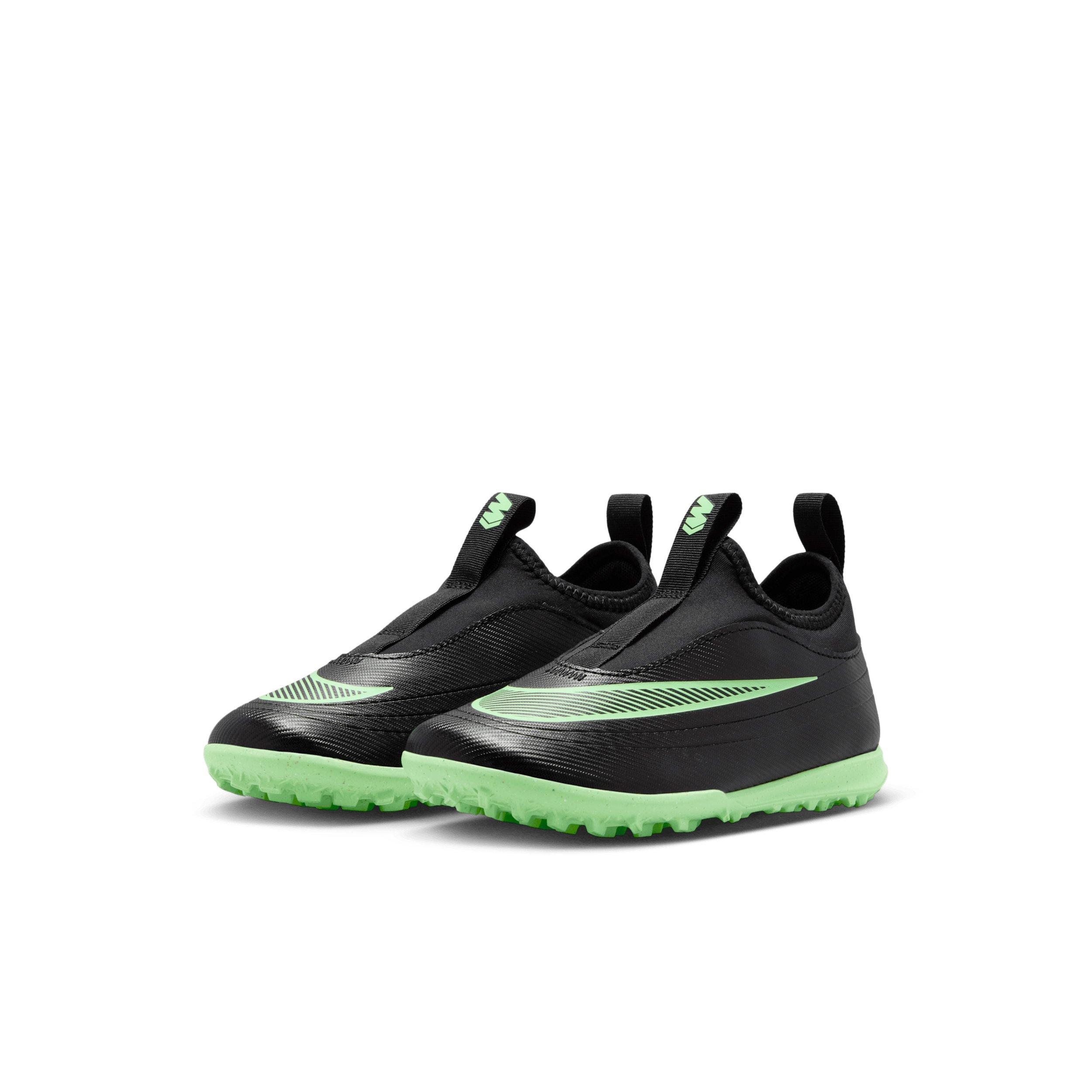 Nike Mercurial Vapor 17 Club Turf "Black/Black/Illusion Green" Preschool Kids' Soccer Shoe - BLACK/BLACK/GREEN