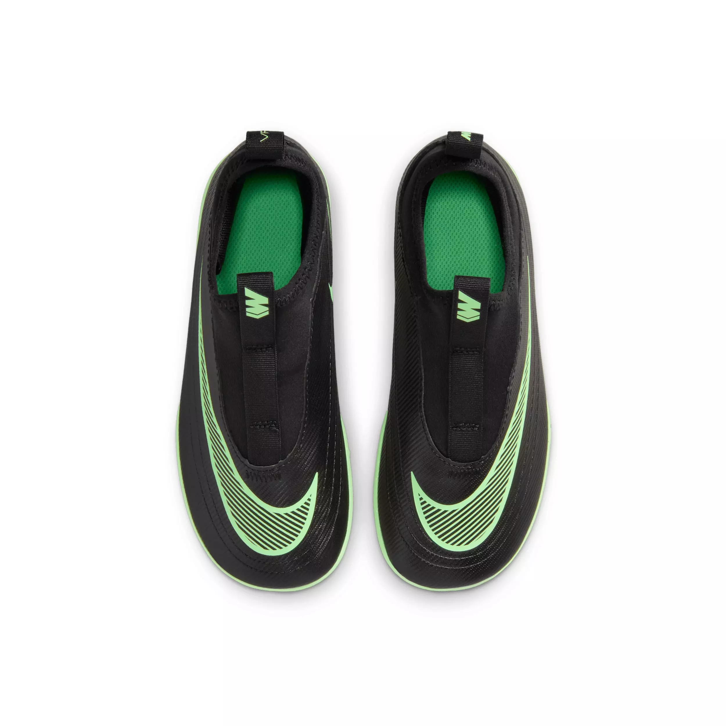 Nike Mercurial Vapor 17 Club Turf "Black/Black/Illusion Green" Preschool Kids' Soccer Shoe - BLACK/BLACK/GREEN
