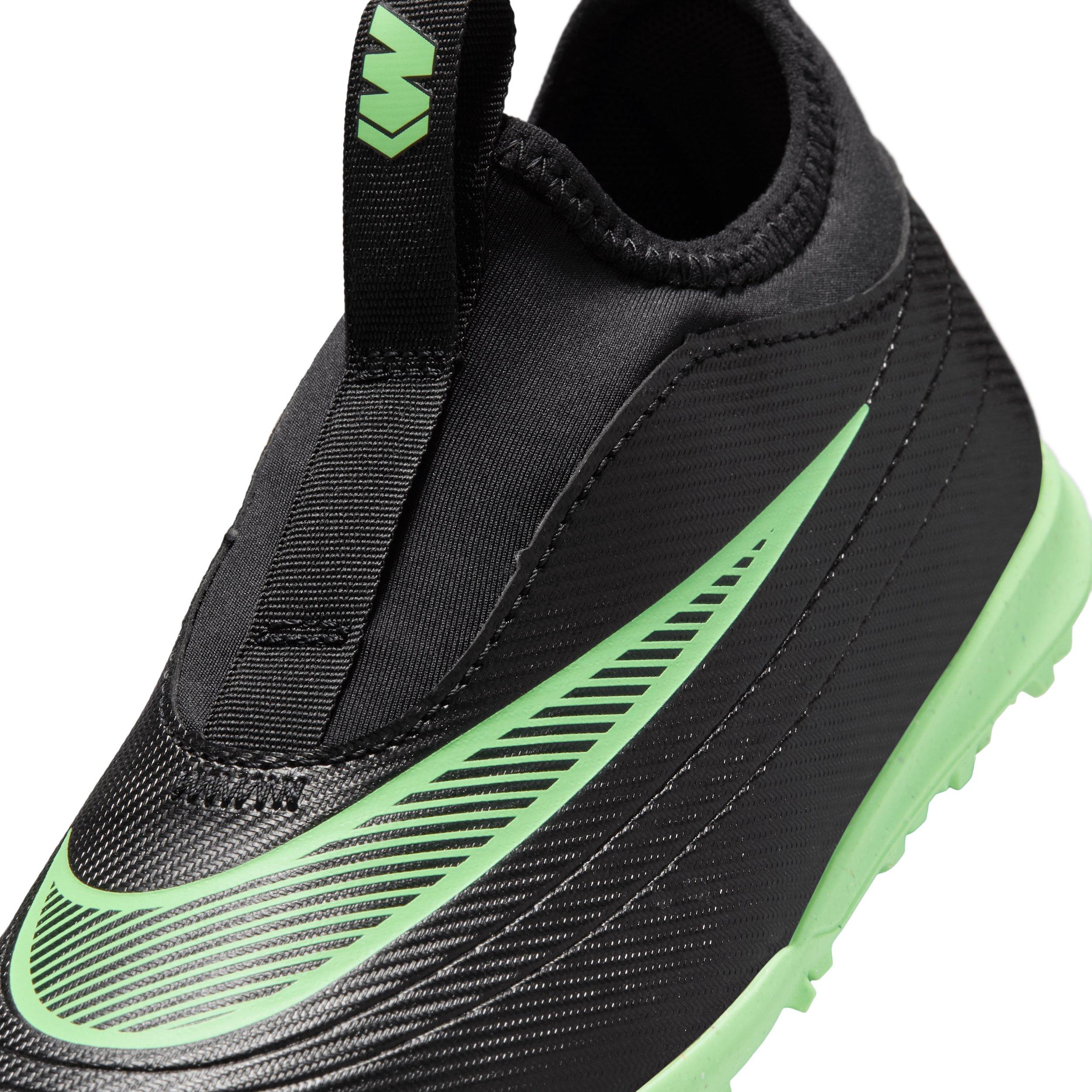 Nike Mercurial Vapor 17 Club Turf "Black/Black/Illusion Green" Preschool Kids' Soccer Shoe - BLACK/BLACK/GREEN