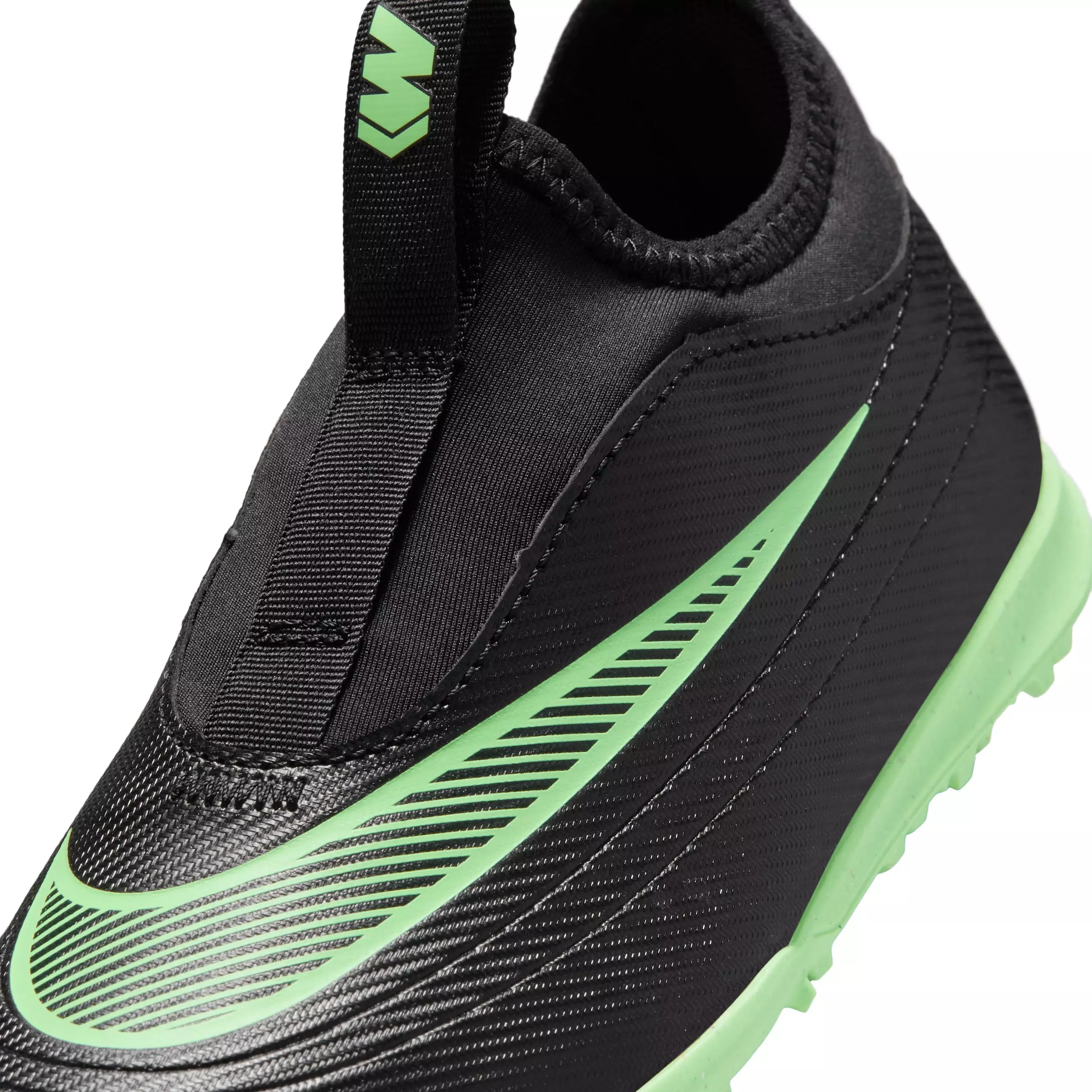 Nike Mercurial Vapor 17 Club Turf "Black/Black/Illusion Green" Preschool Kids' Soccer Shoe - BLACK/BLACK/GREEN