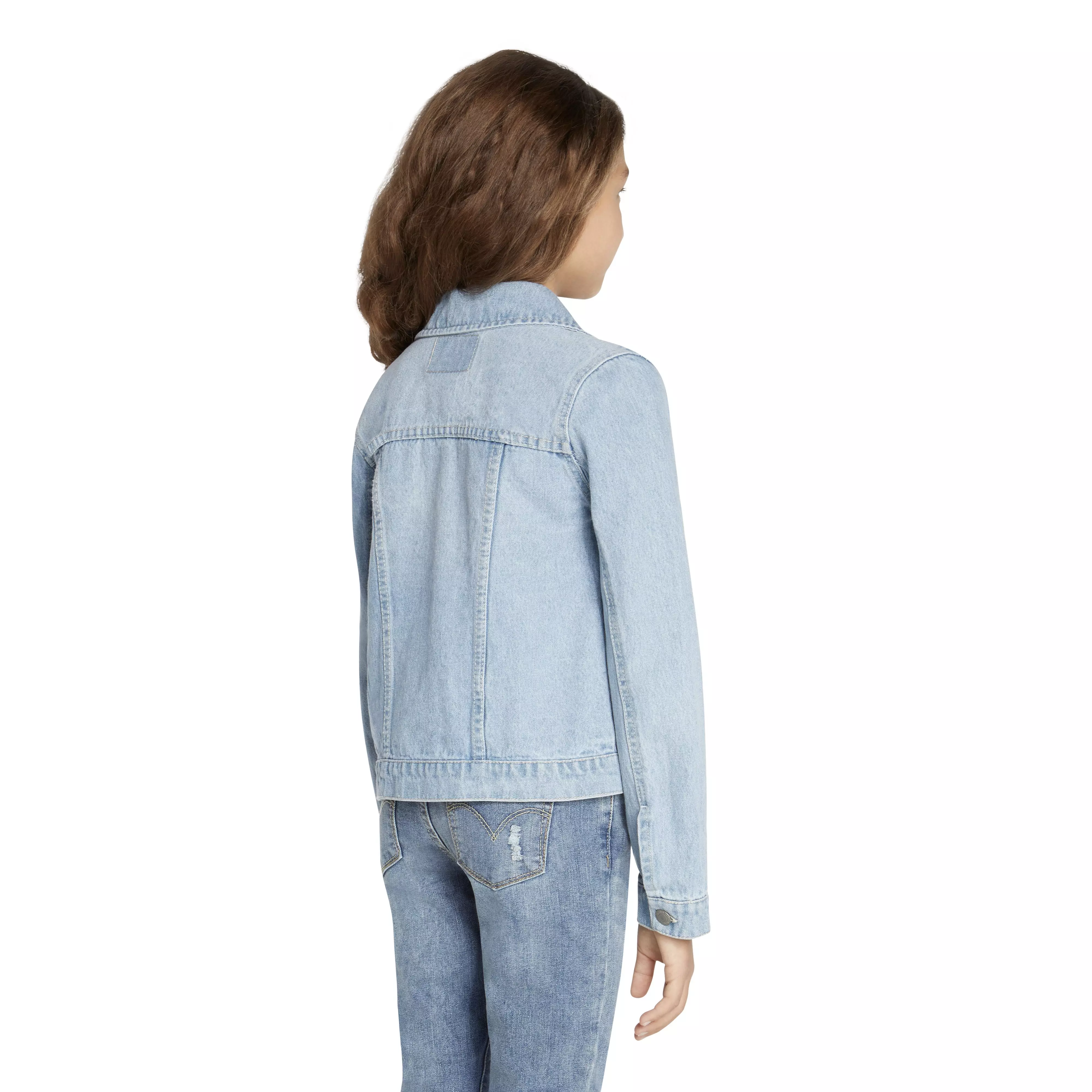 Levi's Big Girls' Trucker Style Light Blue Wash Denim Jacket - LT BLUE